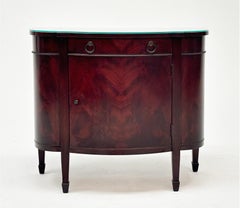 Early 20th Century Mahogany Hepplewhite Metropolitan Demi-lune Cabinet