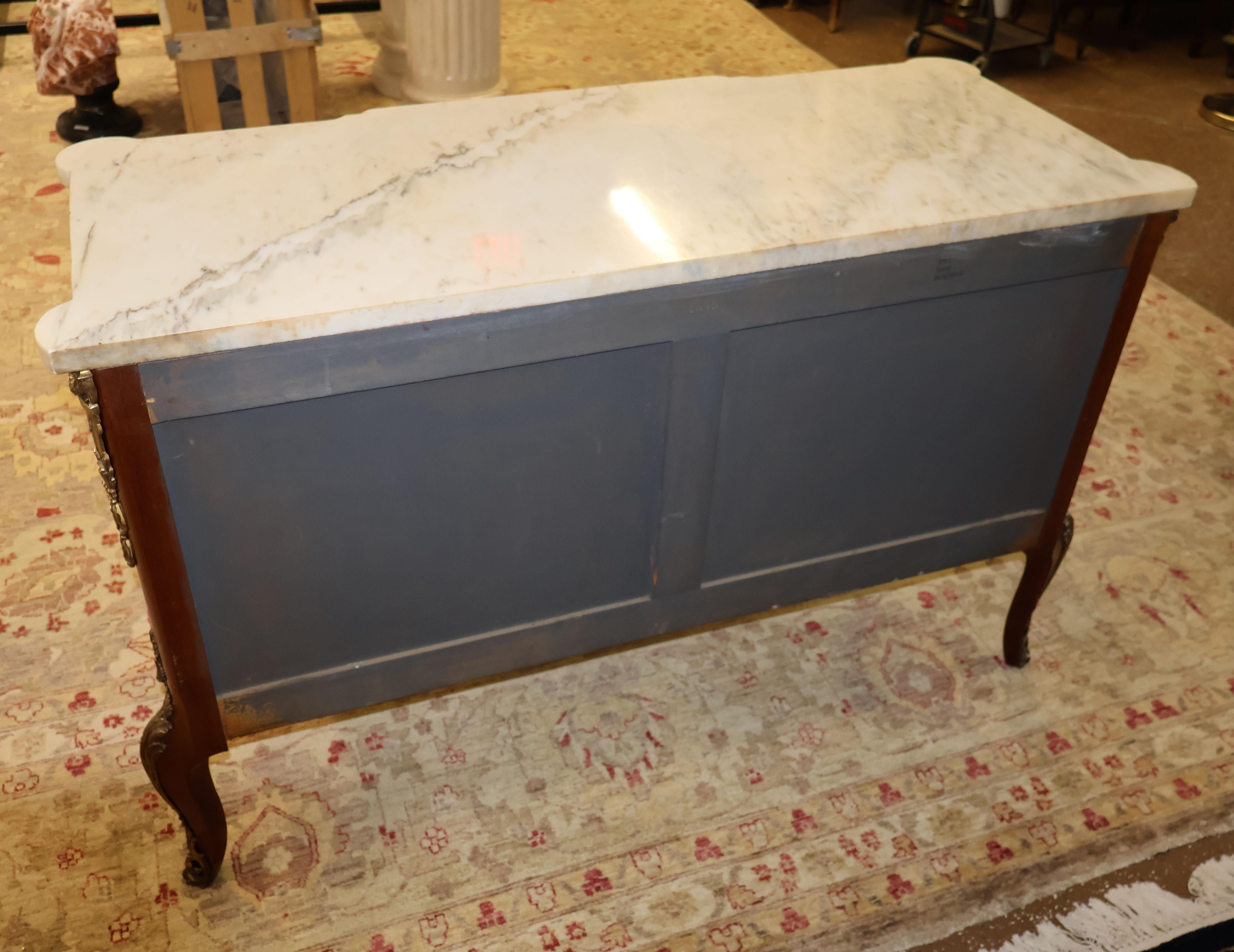 Marble Early 20th Century Mahogany Hepplewhite Style Server Buffet Sideboard  For Sale