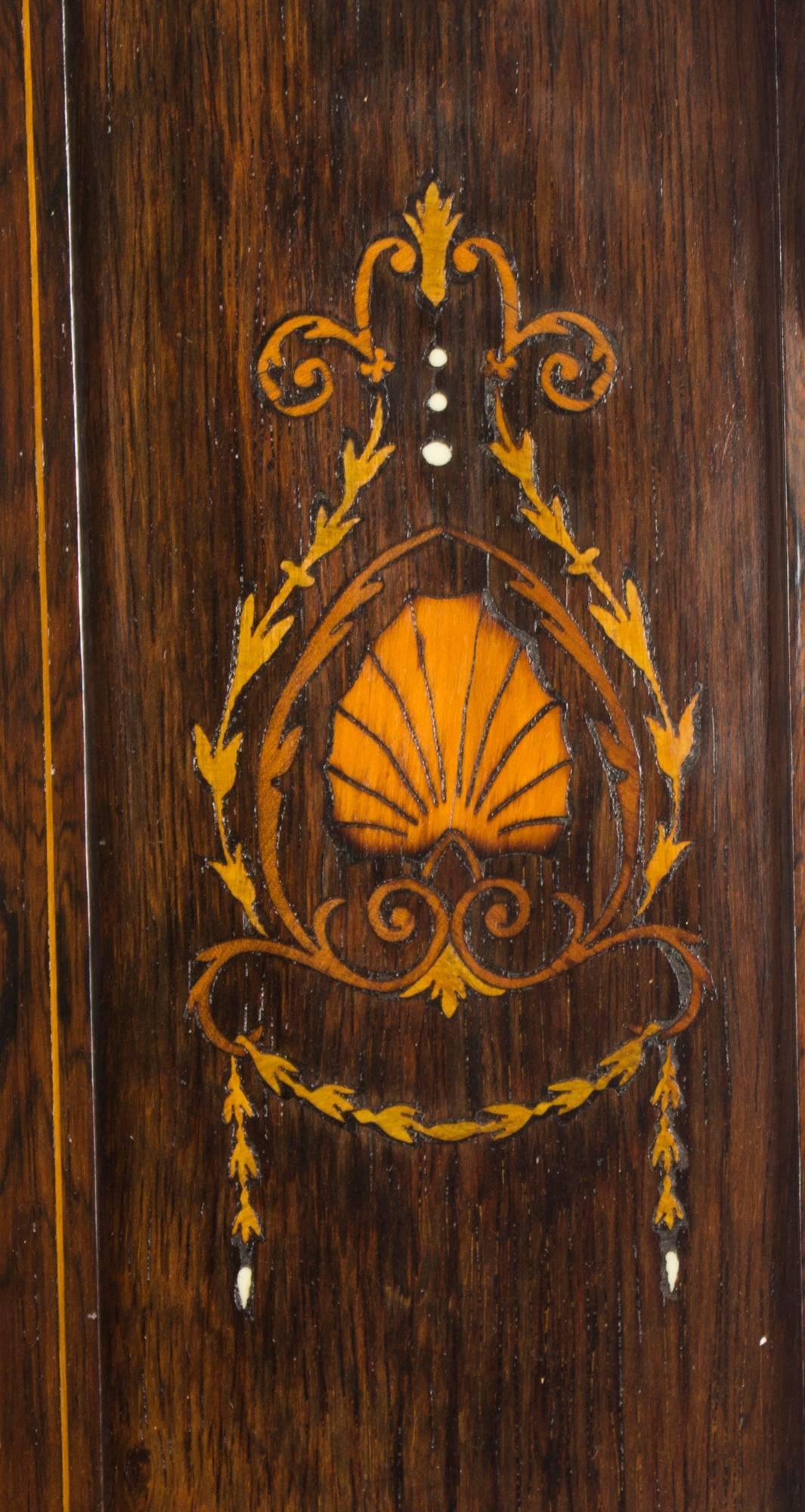 Early 20th Century Mahogany Inlaid Marquetry Mirror 2