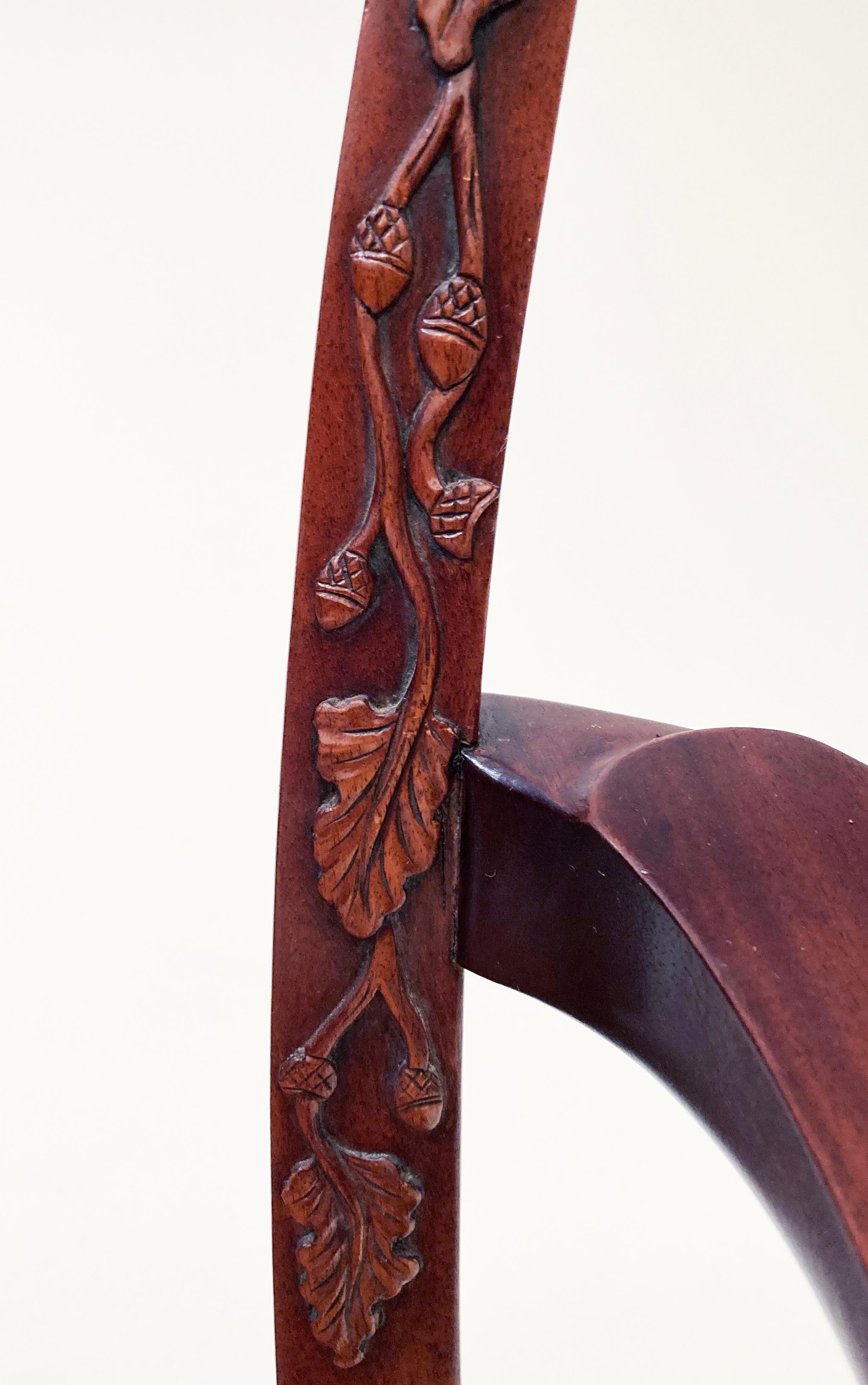 Irische antike Replica Chippendale-Stühle aus Mahagoni des frühen 20. Jahrhunderts – 2er-Set im Angebot 4