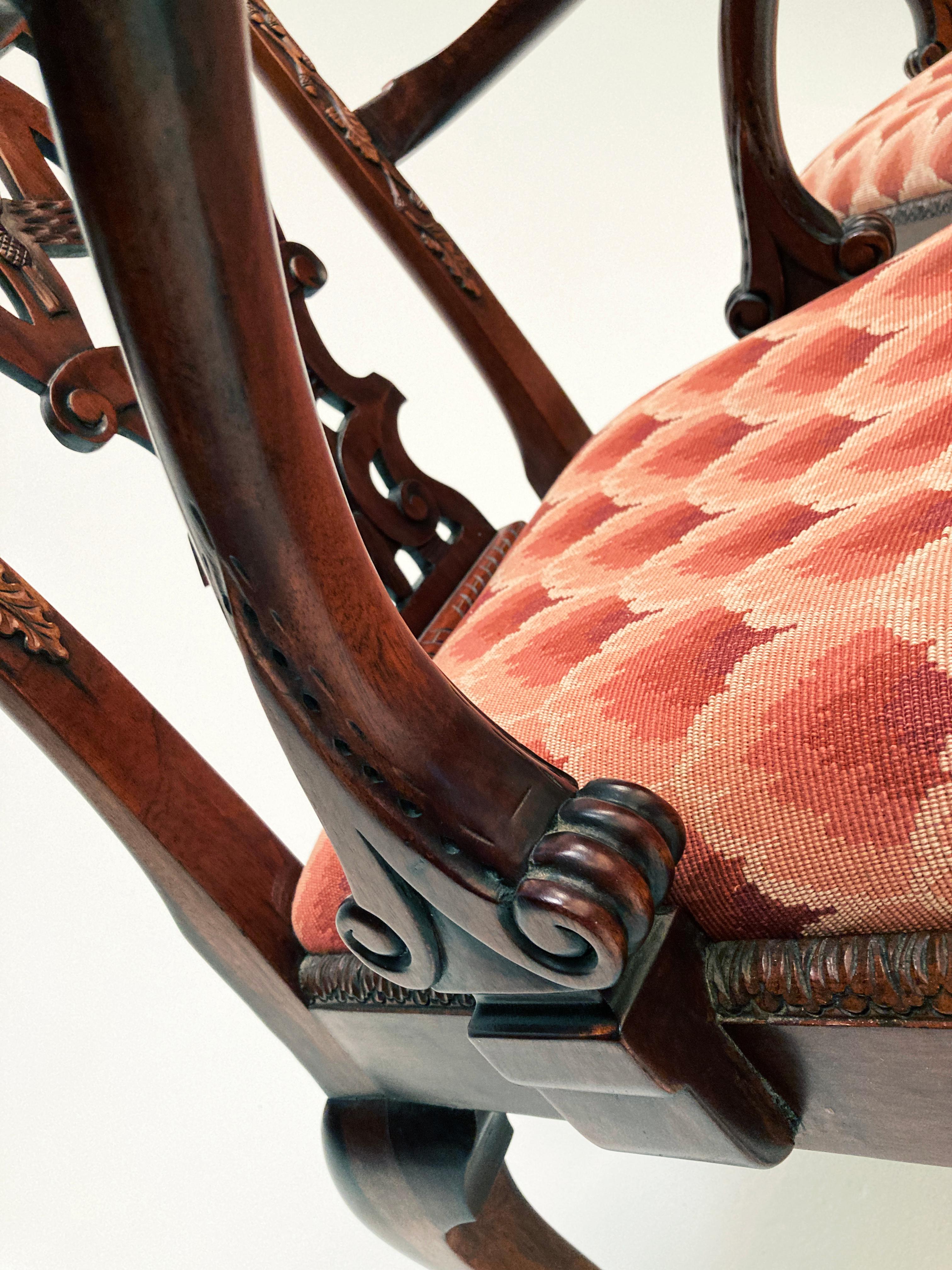 Irische antike Replica Chippendale-Stühle aus Mahagoni des frühen 20. Jahrhunderts – 2er-Set im Angebot 7