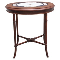 Early 20th Century Mahogany Occasional Table with a Ceramic Inset