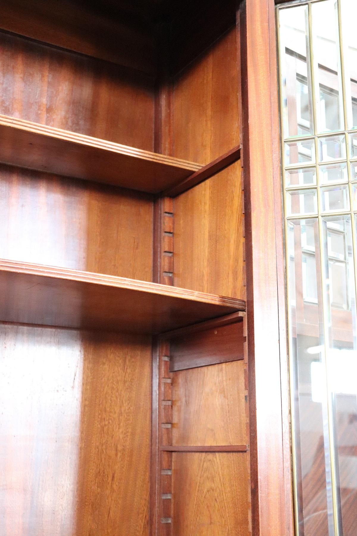 Early 20th Century Mahogany Office Furniture Set with 3 Bookcase 1 Desk 1 Chair 4