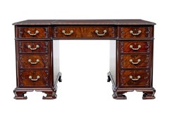 Early 20th century mahogany pedestal desk by Hobbs & Co