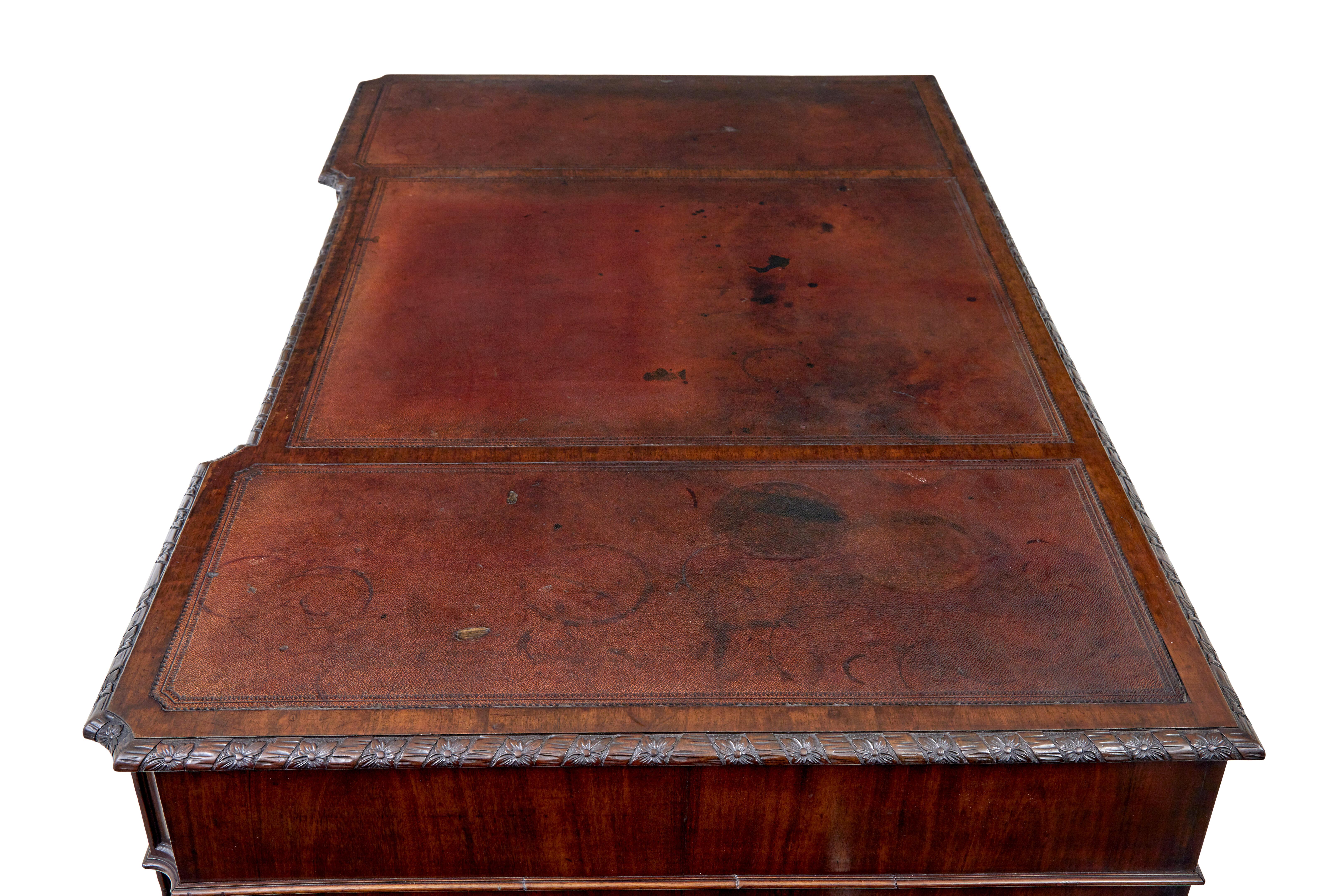 Early 20th century mahogany pedestal desk by Hobbs & Co 1