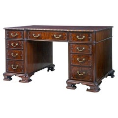 Early 20th Century Mahogany Pedestal Desk by Hobbs & Co