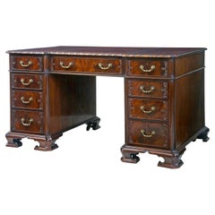 Early 20th century mahogany pedestal desk by Hobbs & Co