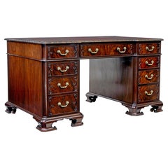 Antique Early 20th century mahogany pedestal desk by Hobbs & Co