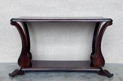 Early 20th Century Mahogany Rectangular Coffee Table with Low Shelve