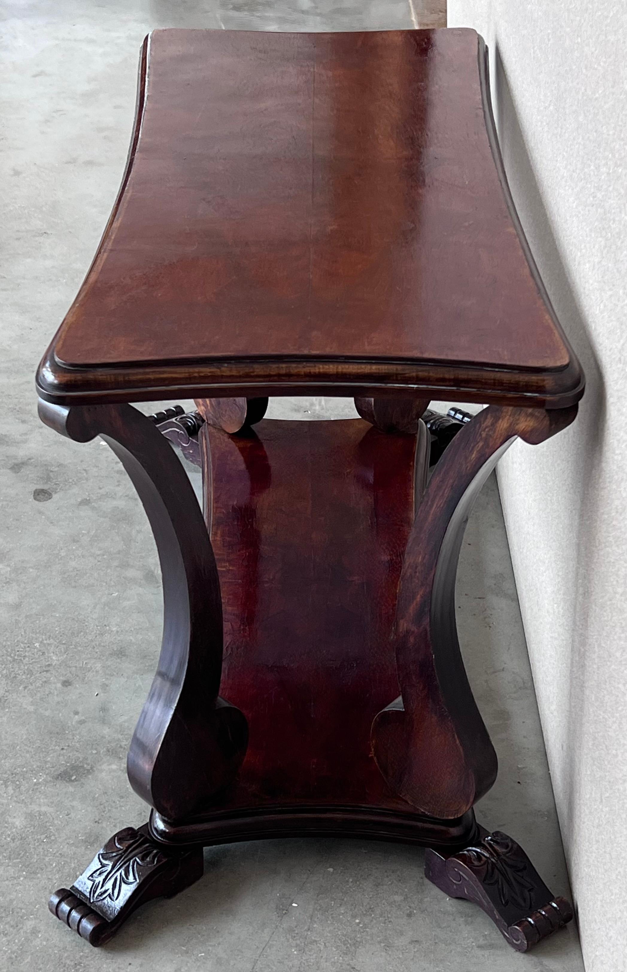 Beech Early 20th Century Mahogany Rectangular Coffee Table with Low Shelve For Sale