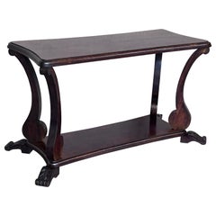 Early 20th Century Mahogany Rectangular Coffee Table with Low Shelve