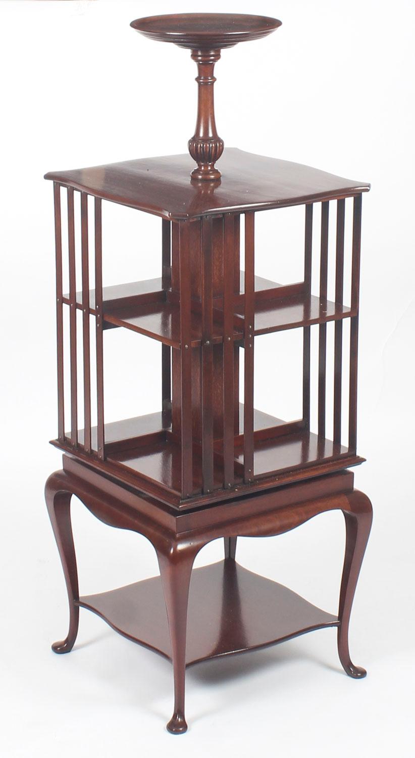 Early 20th Century Mahogany Revolving Bookcase Book Stand with Pedestal 2