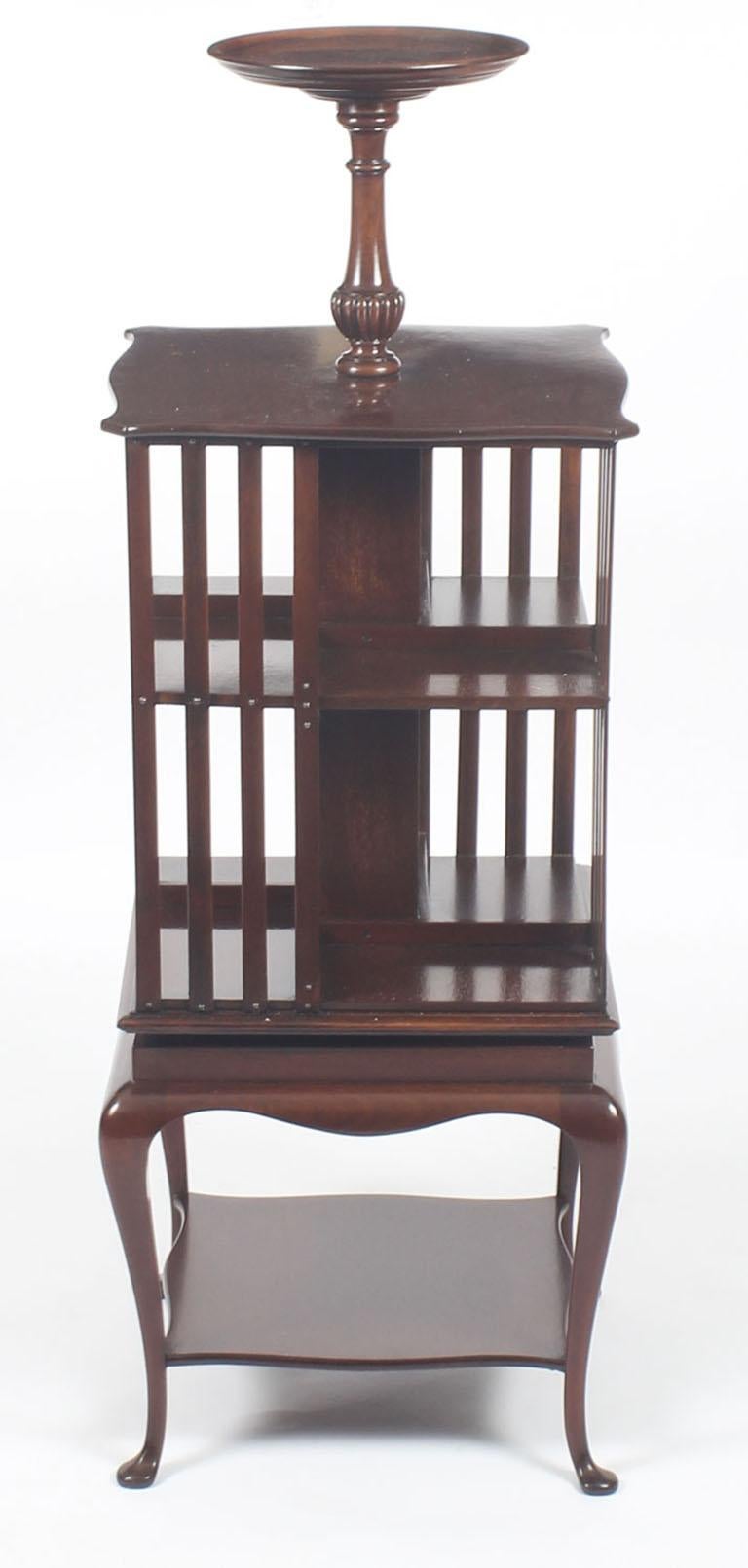 Early 20th Century Mahogany Revolving Bookcase Book Stand with Pedestal 1