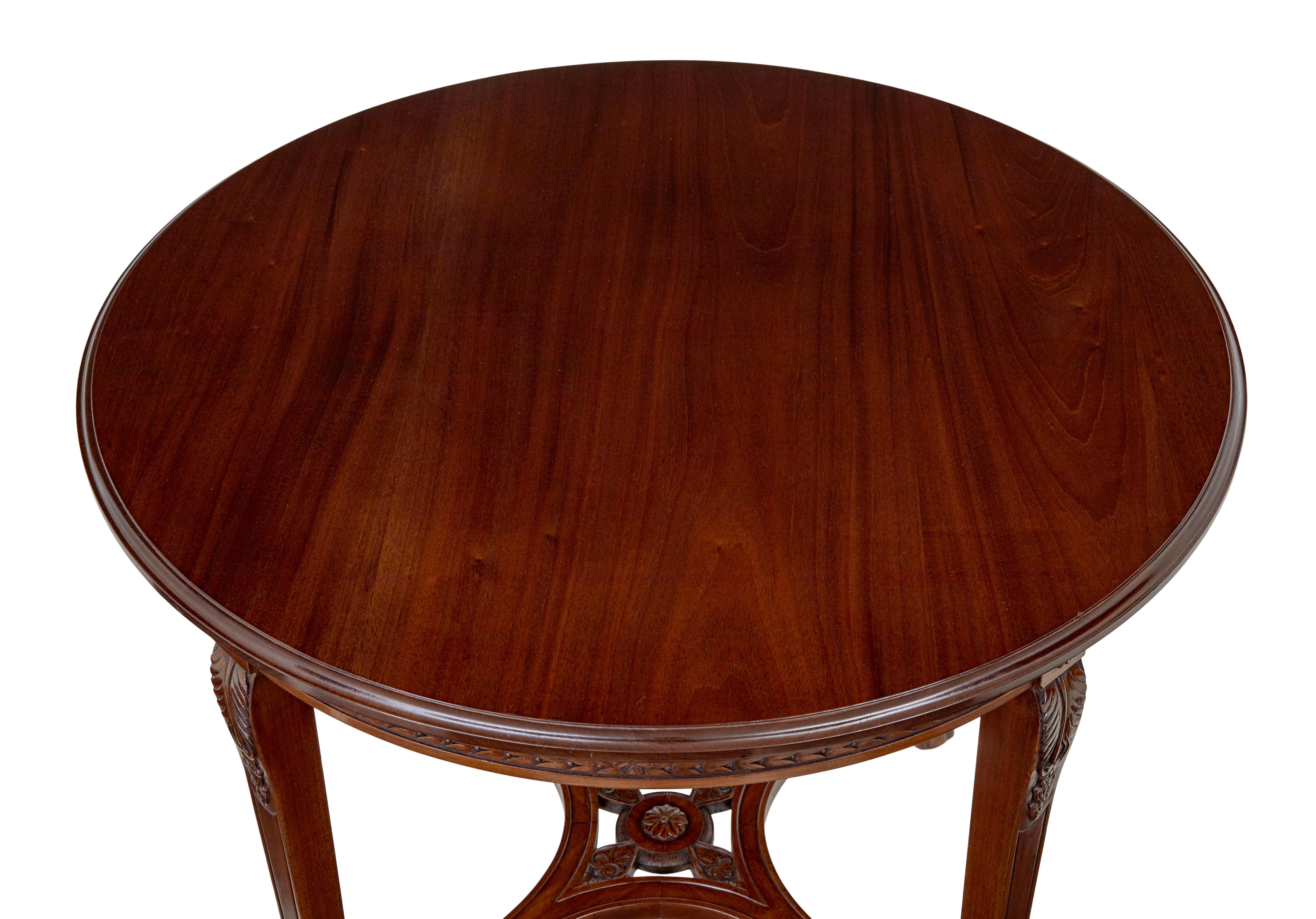 Art Deco Early 20th Century mahogany round center table For Sale