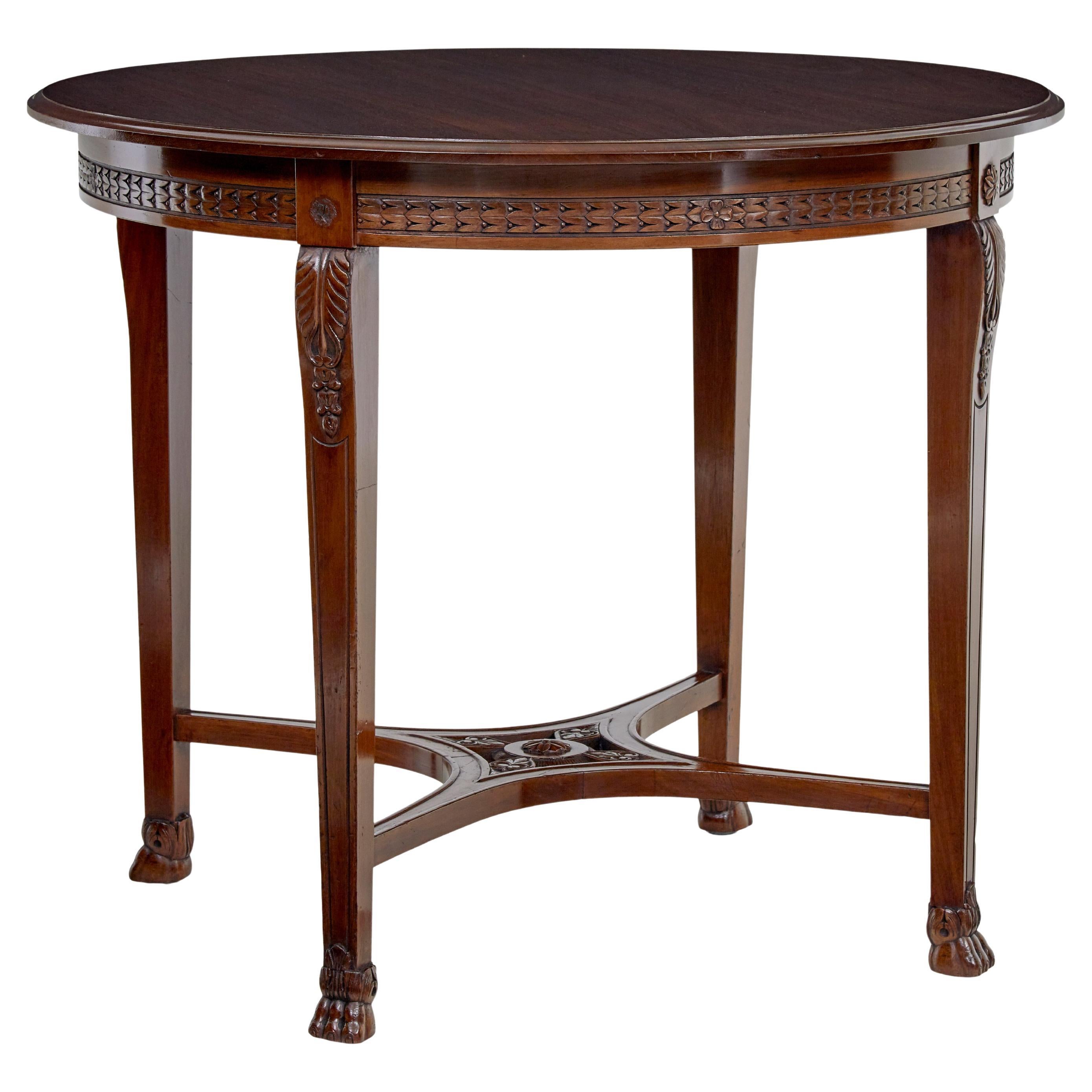 Early 20th Century mahogany round center table For Sale