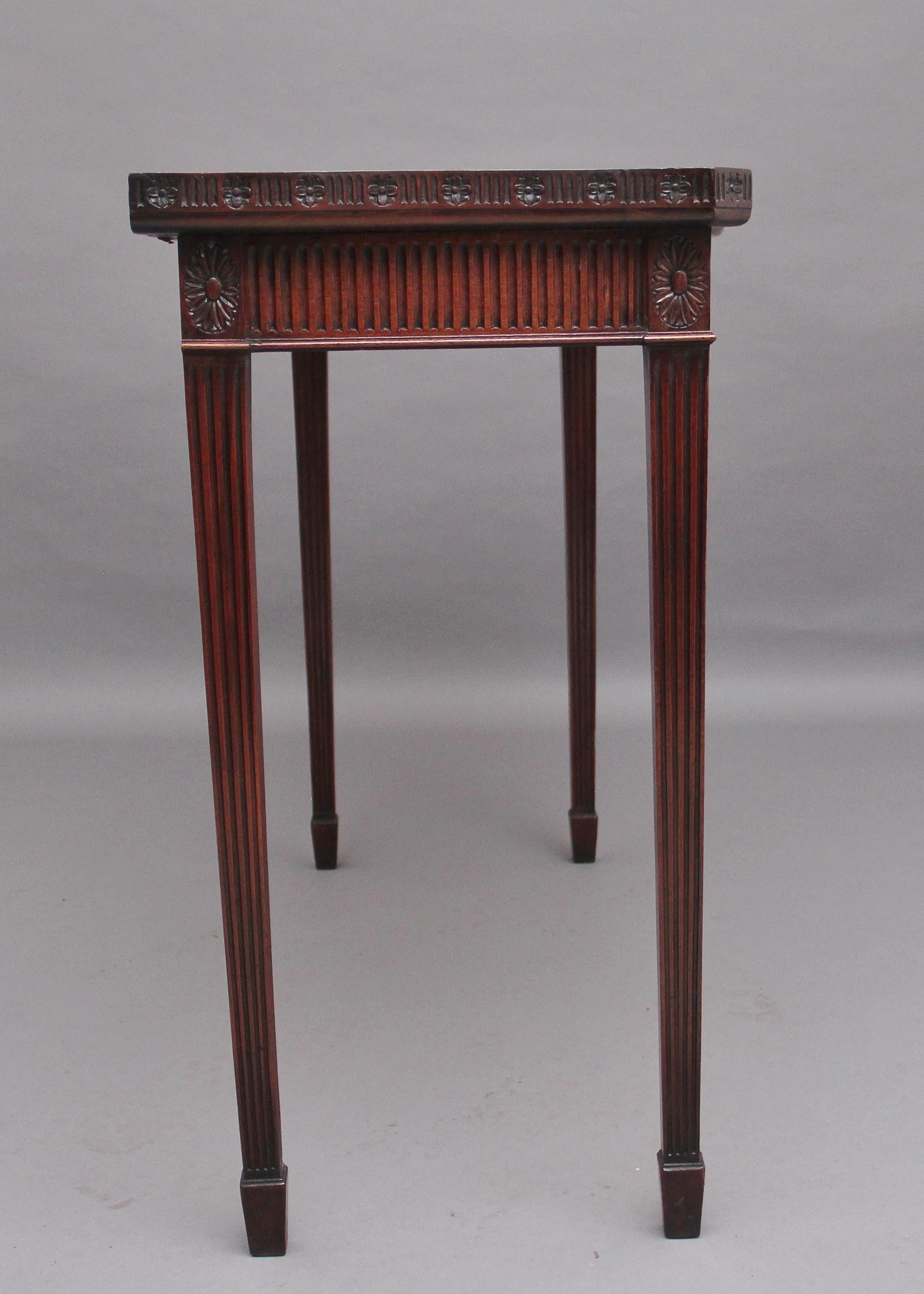 Adam Style Early 20th Century Mahogany Serpentine Console Table For Sale