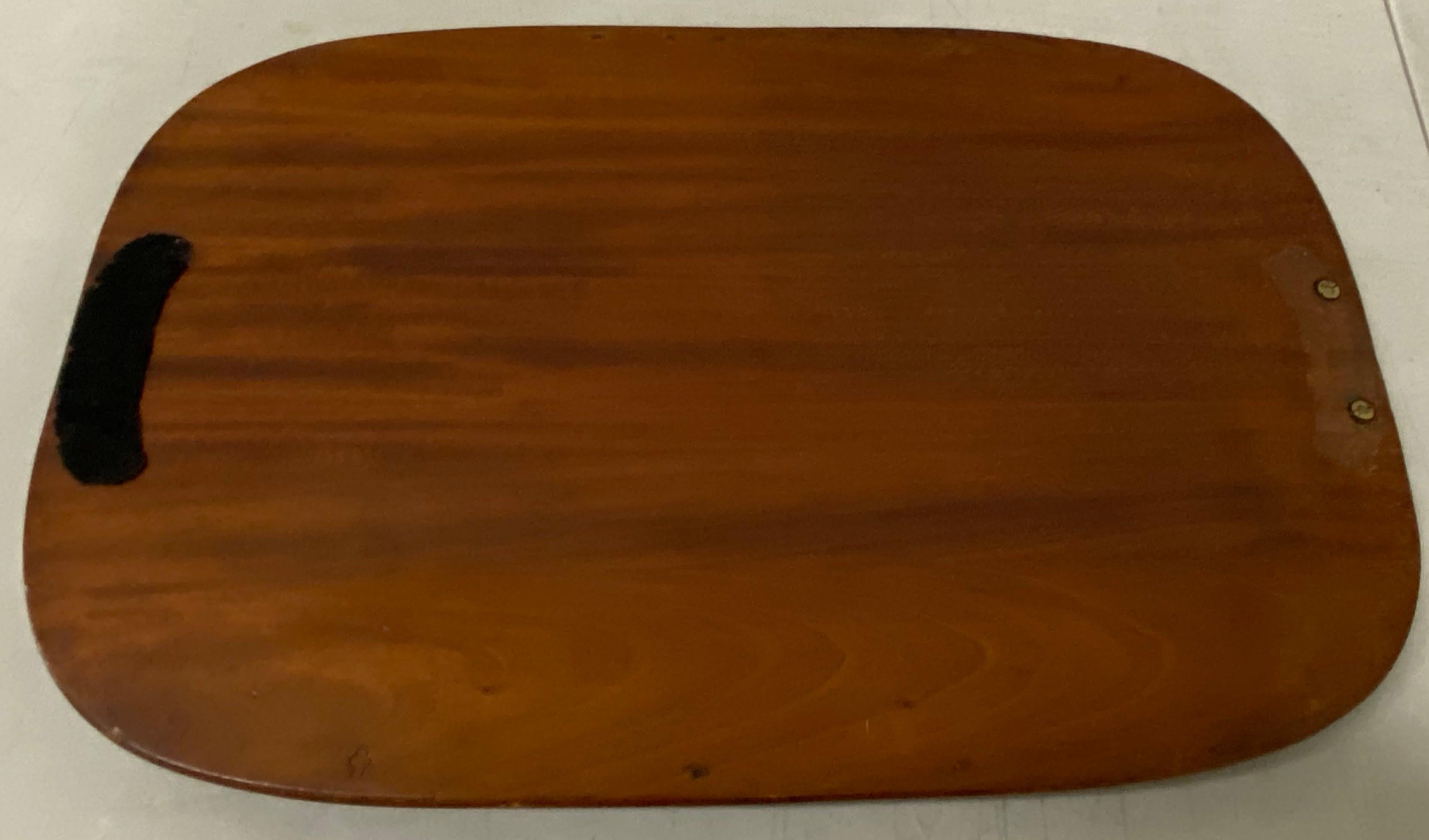Hand-Crafted Early 20th Century Mahogany Serving / Bar Tray with Shell Inlay For Sale
