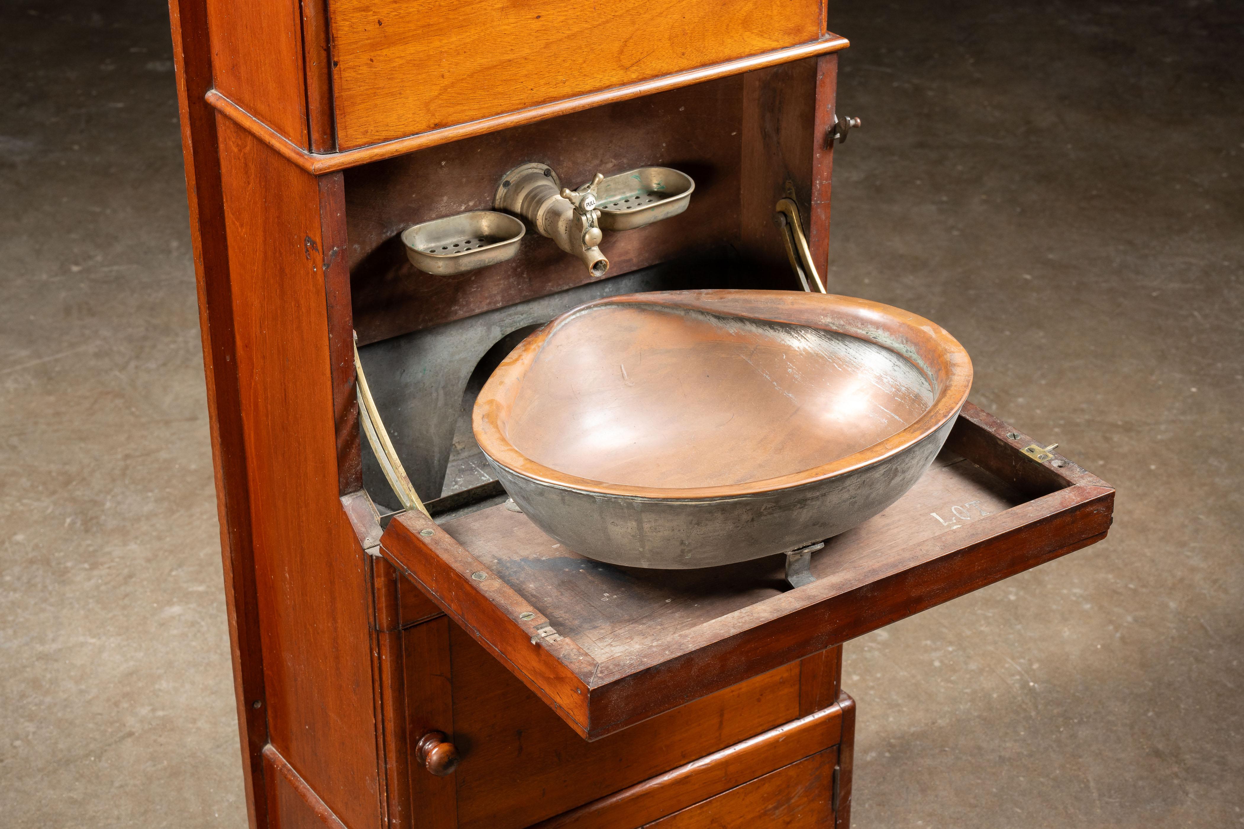 Early 20th Century Mahogany Ship Dresser and Wash Basin For Sale 9