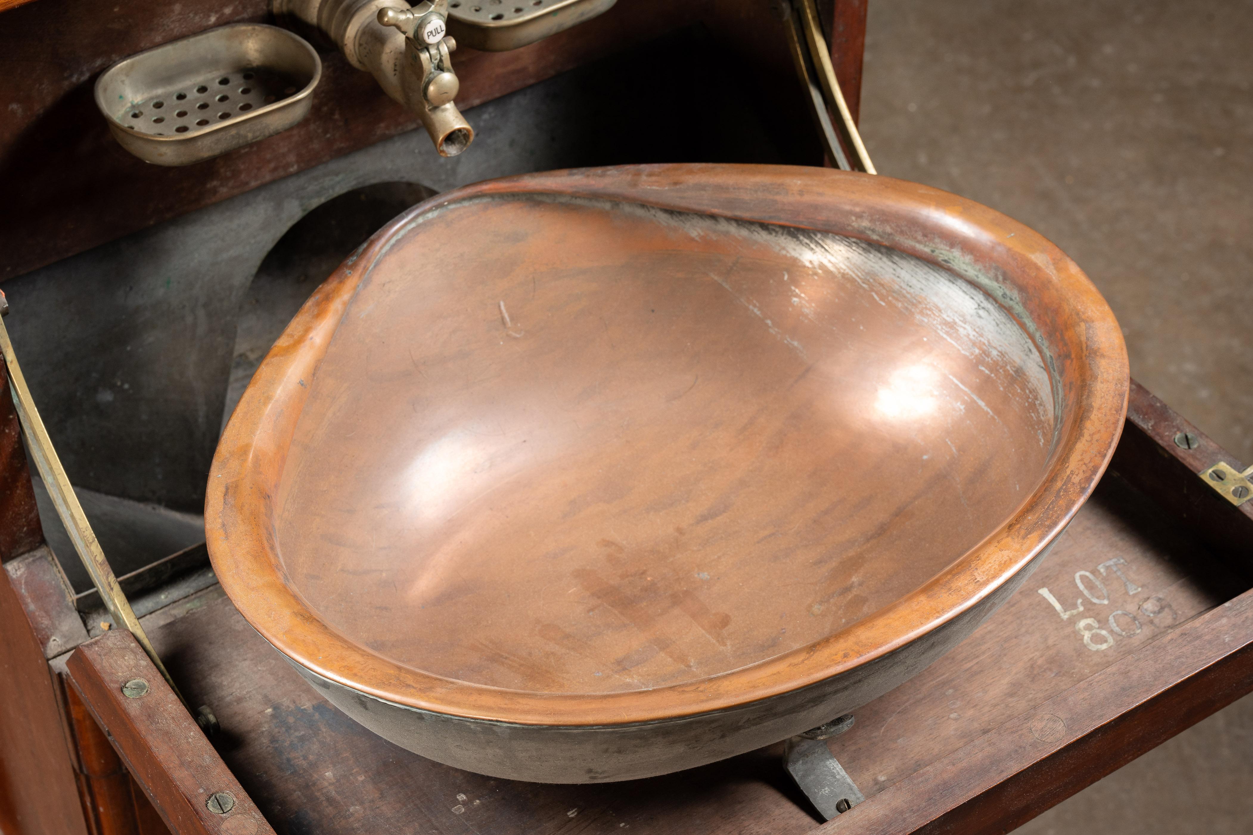 Early 20th Century Mahogany Ship Dresser and Wash Basin For Sale 11
