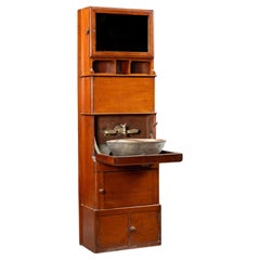 Antique Early 20th Century Mahogany Ship Dresser and Wash Basin