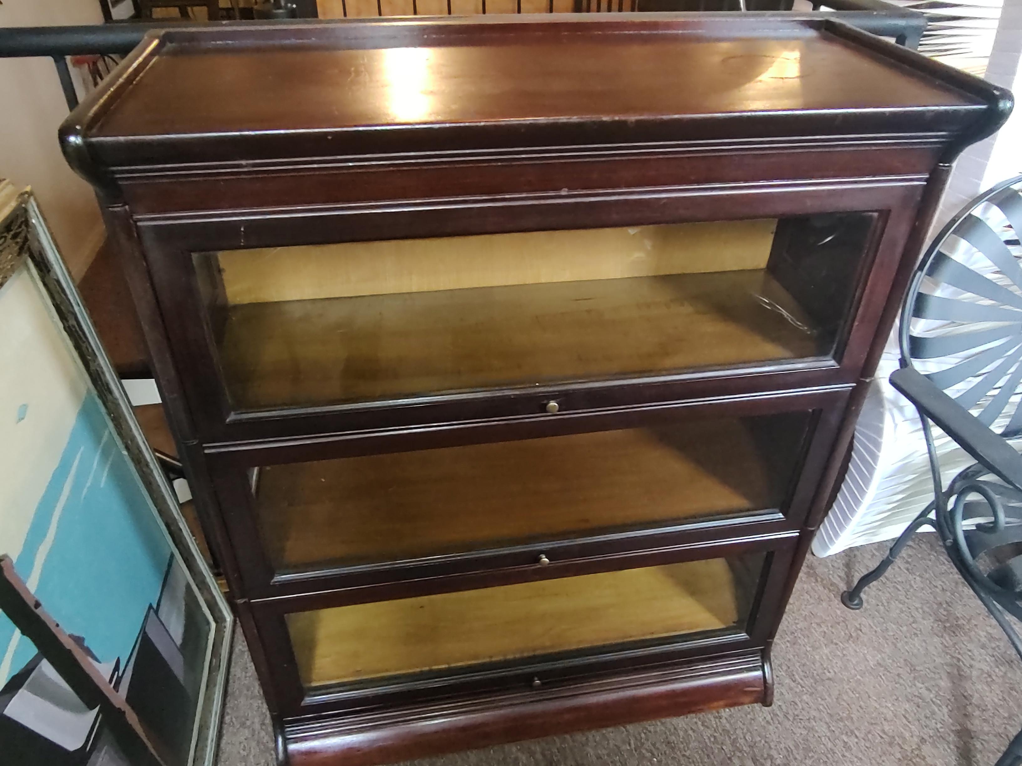 Early 20th Century Mahogany Stacking Barrister Bookcase For Sale at