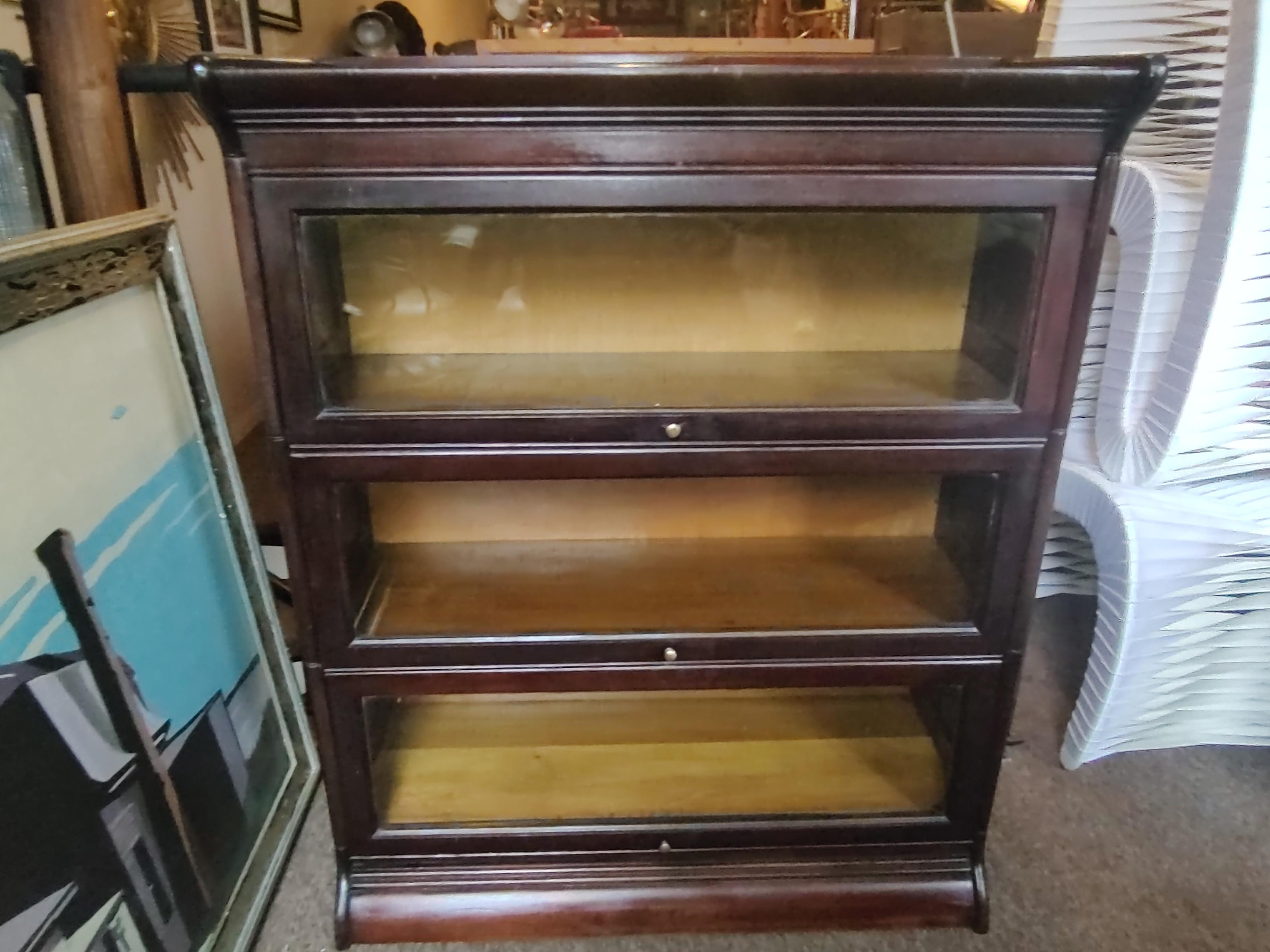 Early 20th Century Mahogany Stacking Barrister Bookcase For Sale 2