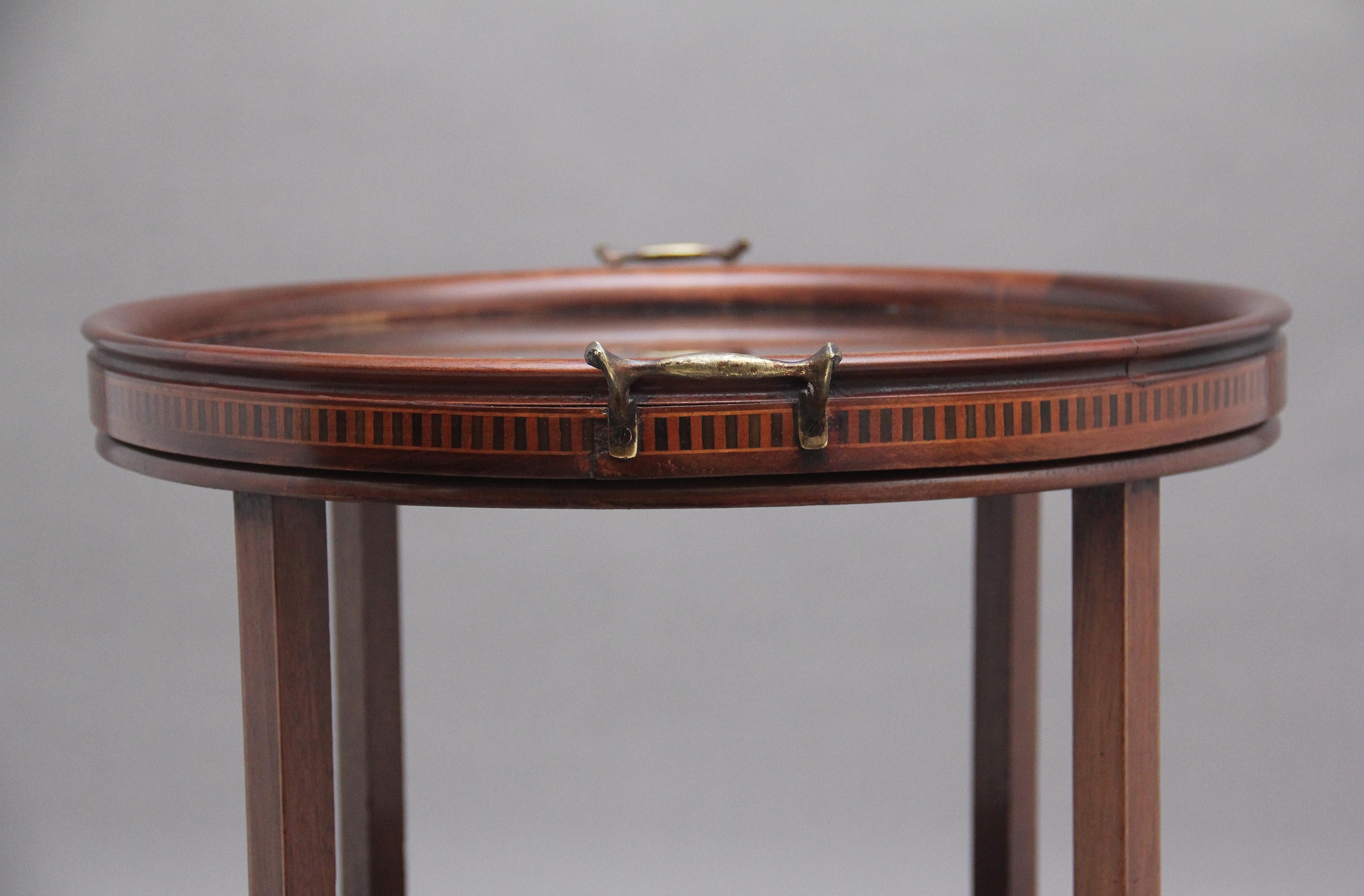 Early 20th Century Mahogany Tray Top Occasional Table For Sale 3