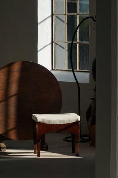 Sgabello da toilette in mogano dei primi del Novecento, ebanisteria danese