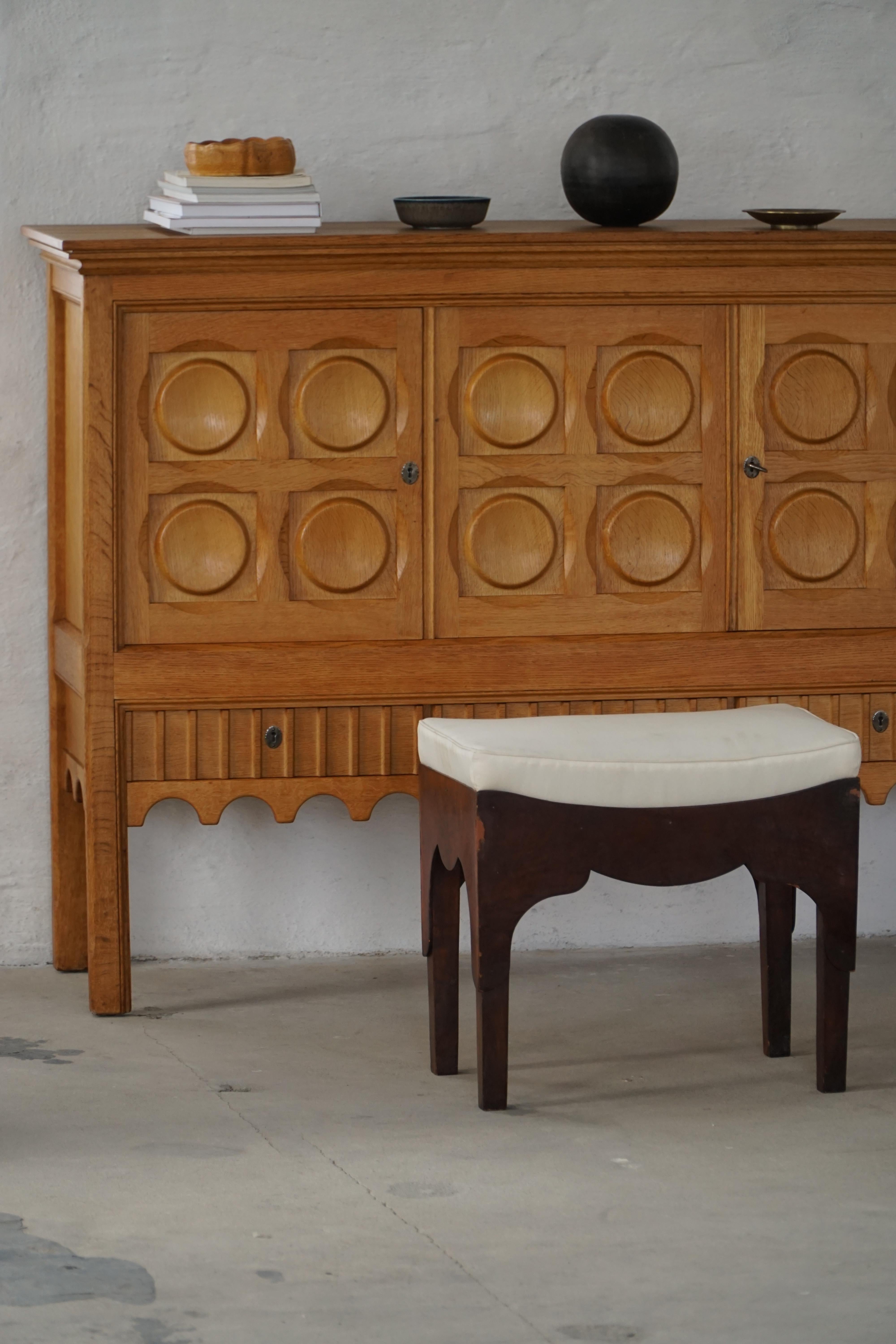 Art Deco Early 20th Century Mahogany Vanity / Dressing Stool, Danish Cabinetmaker For Sale