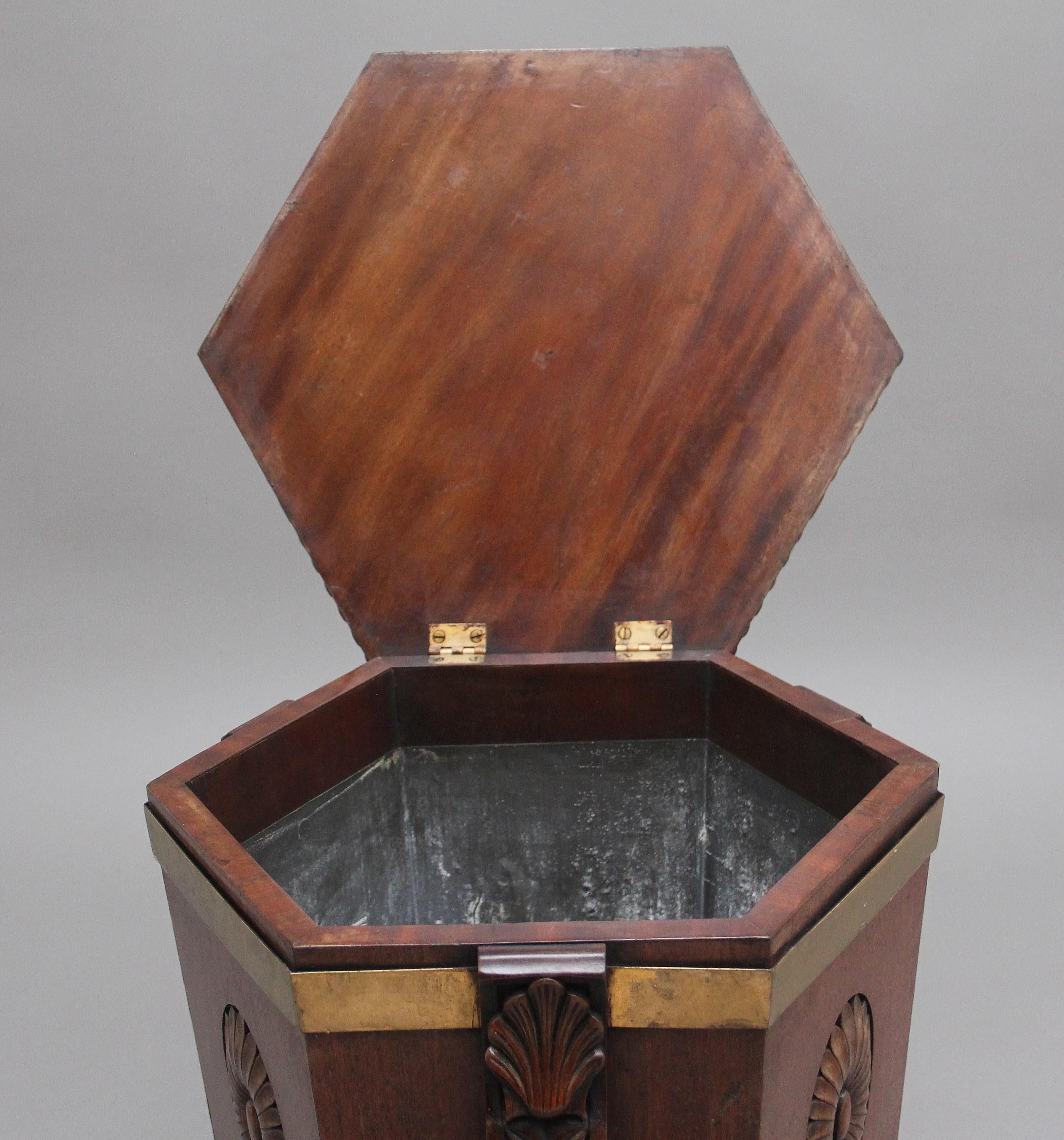 British Early 20th Century Mahogany Wine Cooler in the Regency Style For Sale