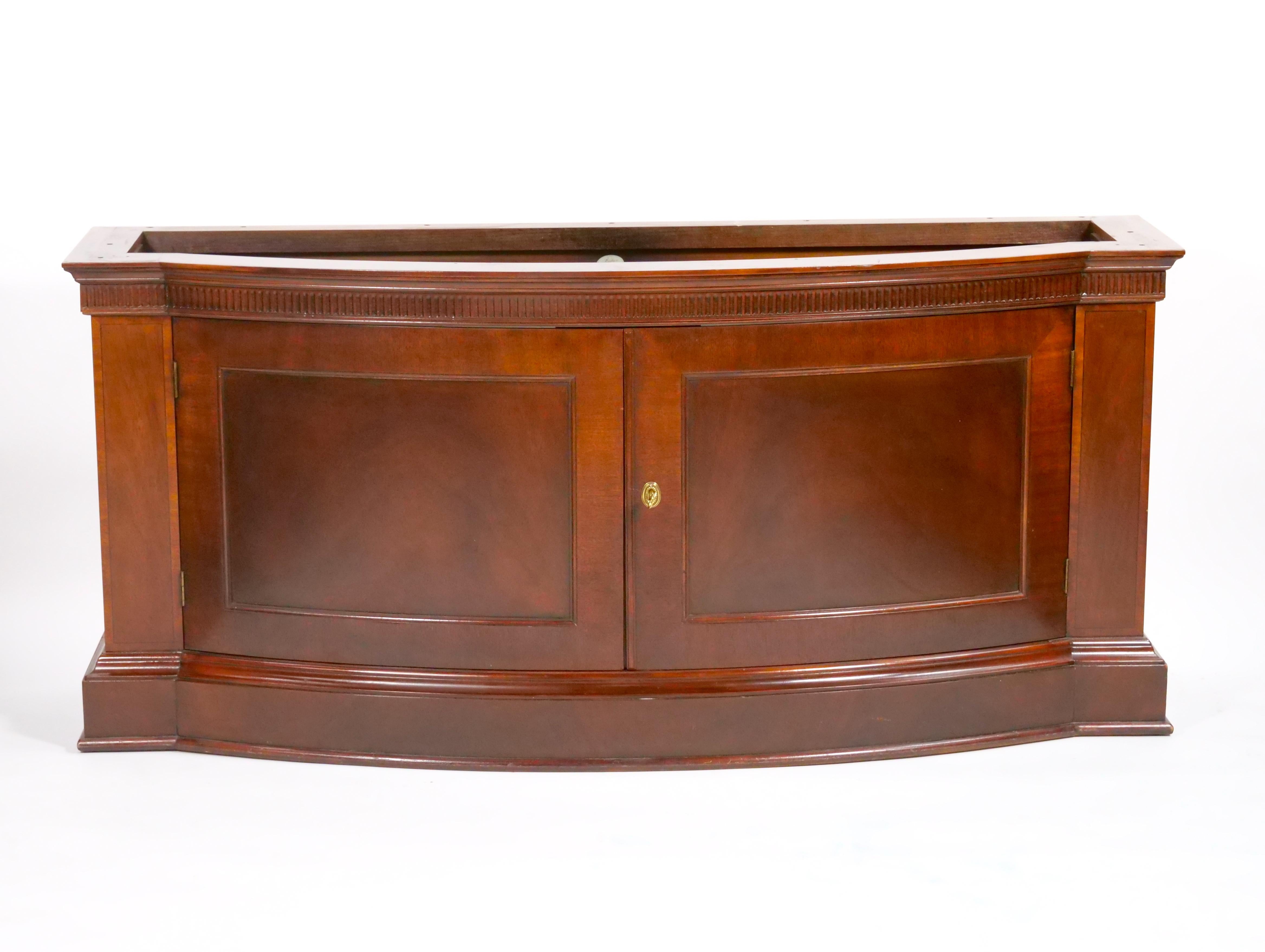 American Classical Early 20th Century  Mahogany Wood Demilune Shape Historical Charleston Cabinet For Sale