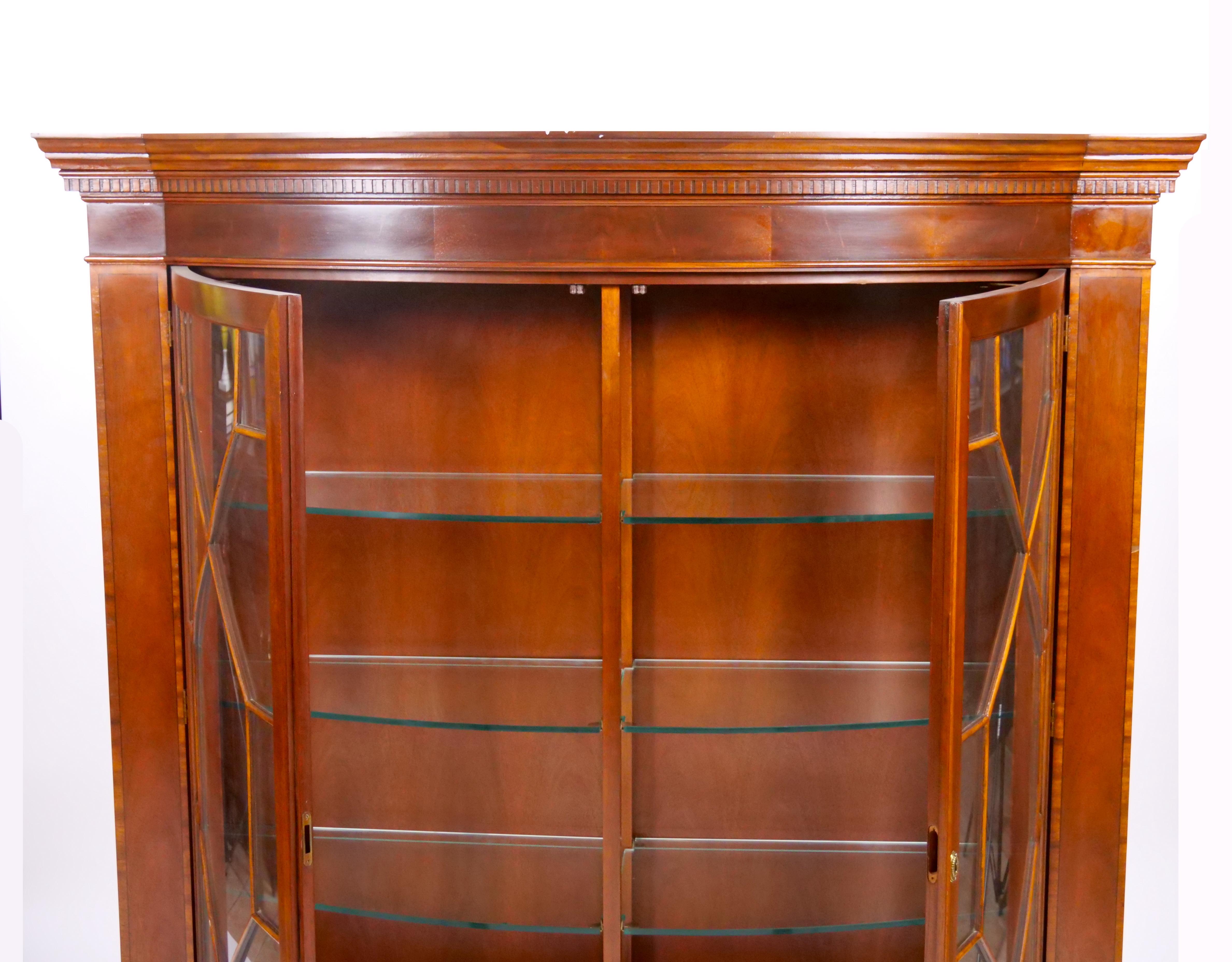Early 20th Century  Mahogany Wood Demilune Shape Historical Charleston Cabinet For Sale 1