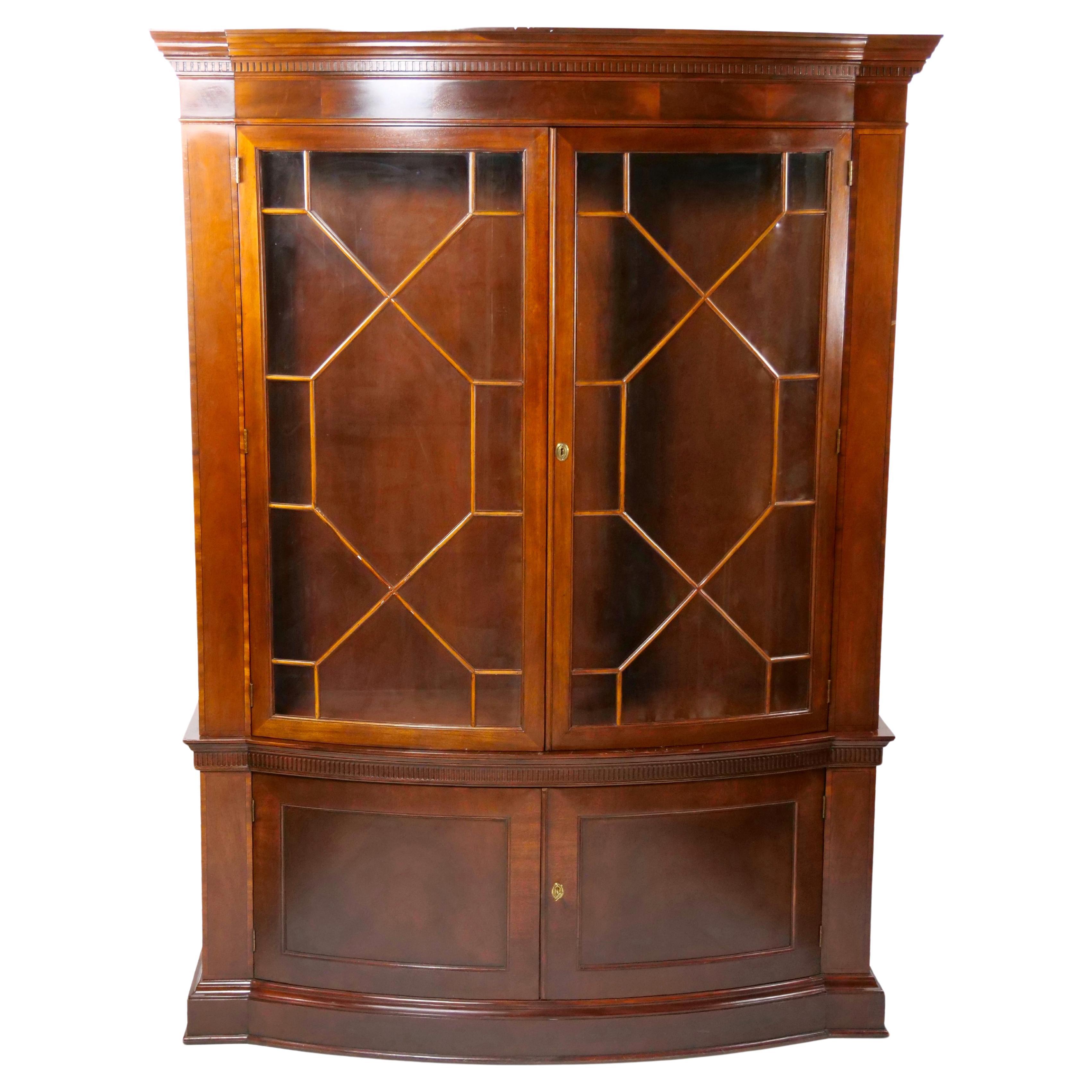 Early 20th Century  Mahogany Wood Demilune Shape Historical Charleston Cabinet For Sale