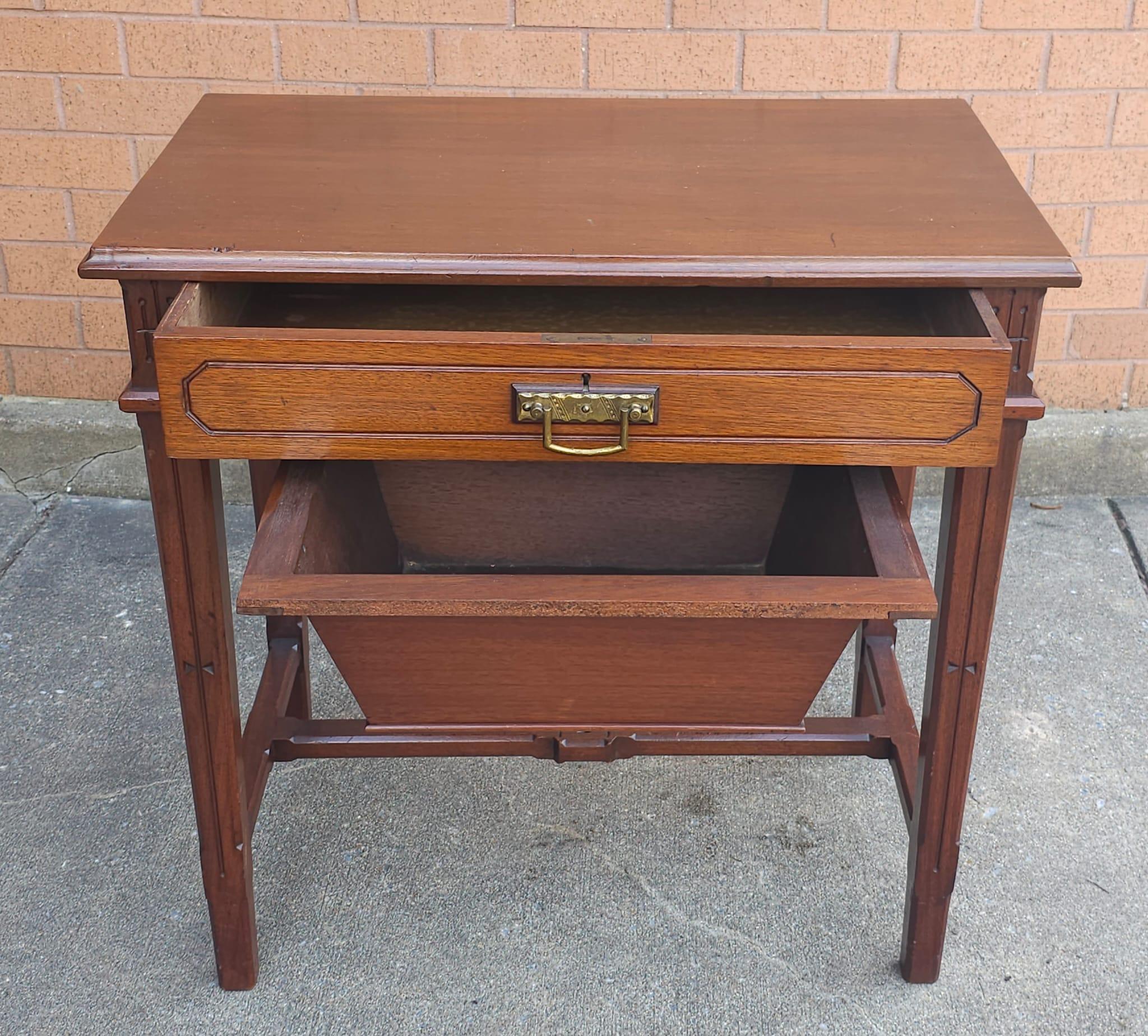 American Early 20th Century Mahogany Work Table Sewing Table For Sale