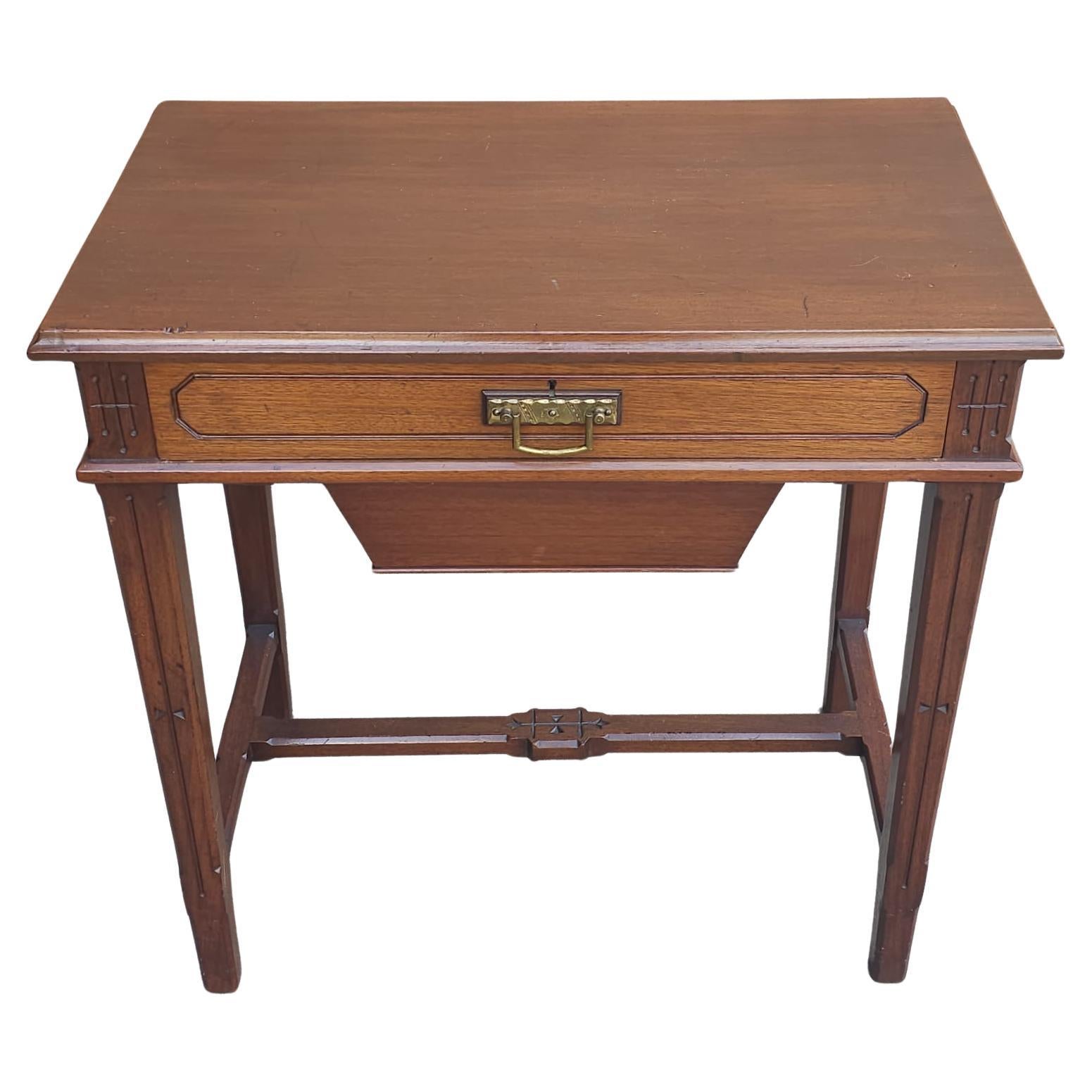 Early 20th Century Mahogany Work Table Sewing Table For Sale