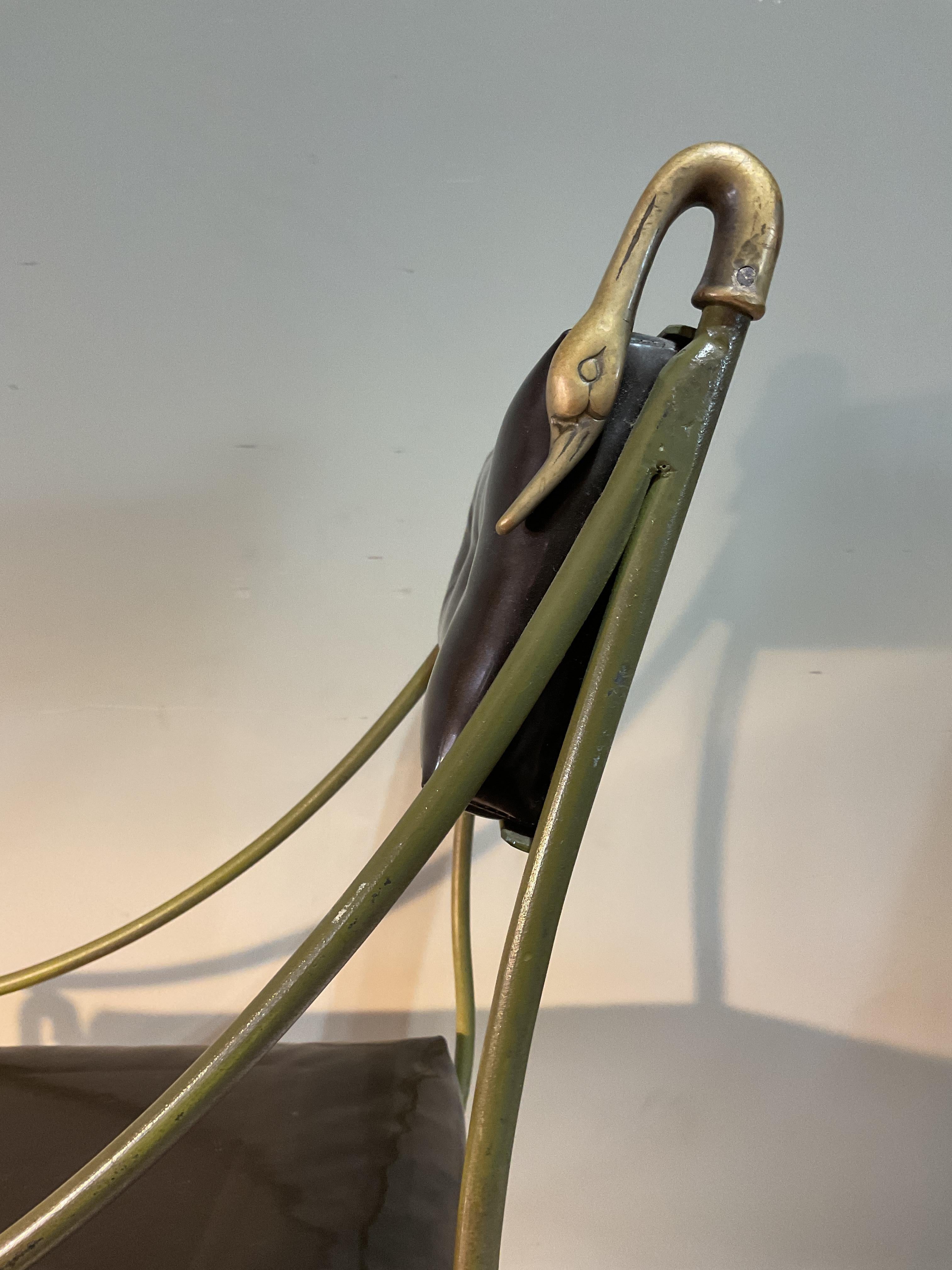 Silla auxiliar con cabeza de cisne estilo Maison Jansen de principios del siglo XX en venta 5