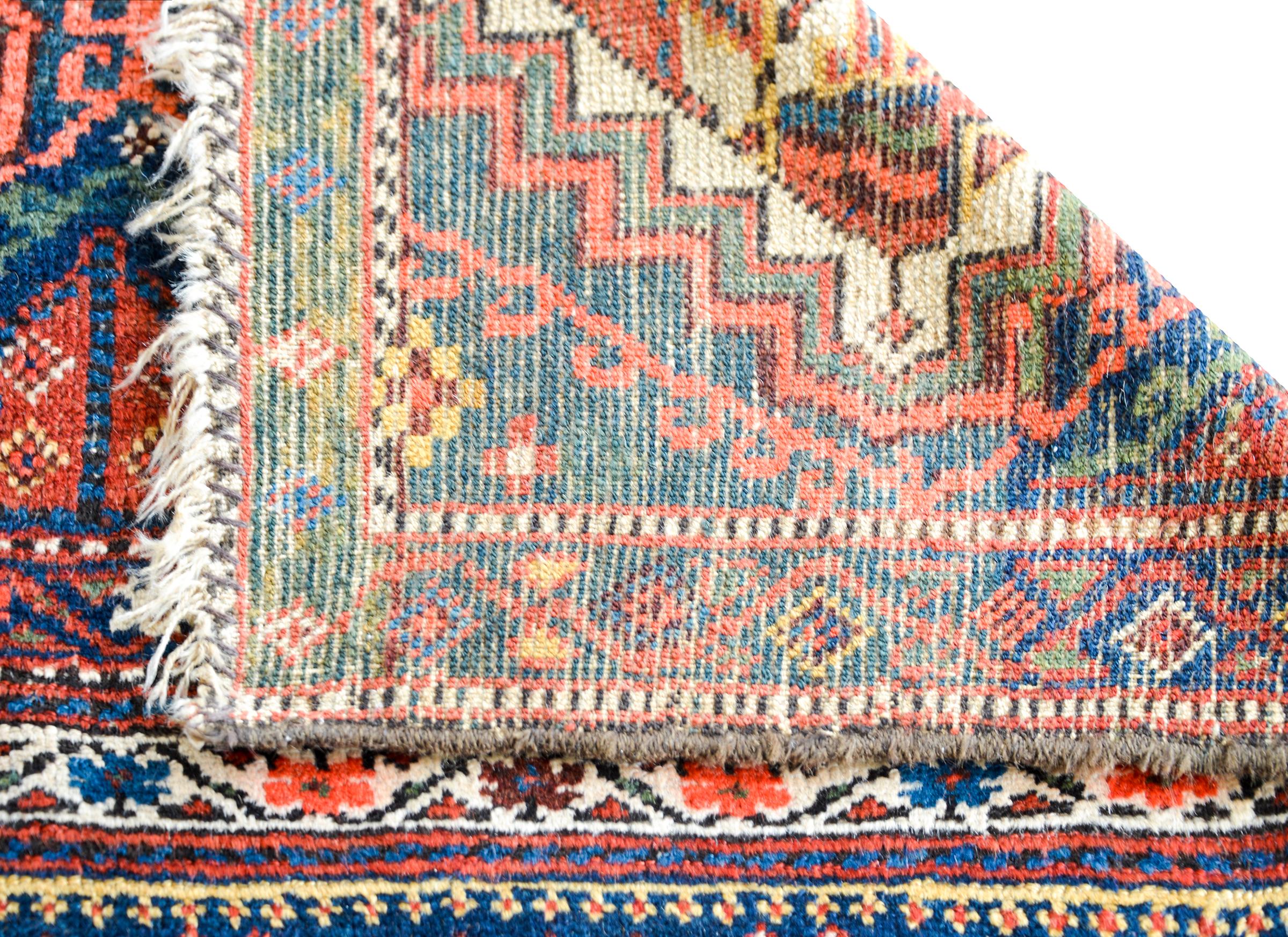 Early 20th Century Malayer Bag Face Rug For Sale 4