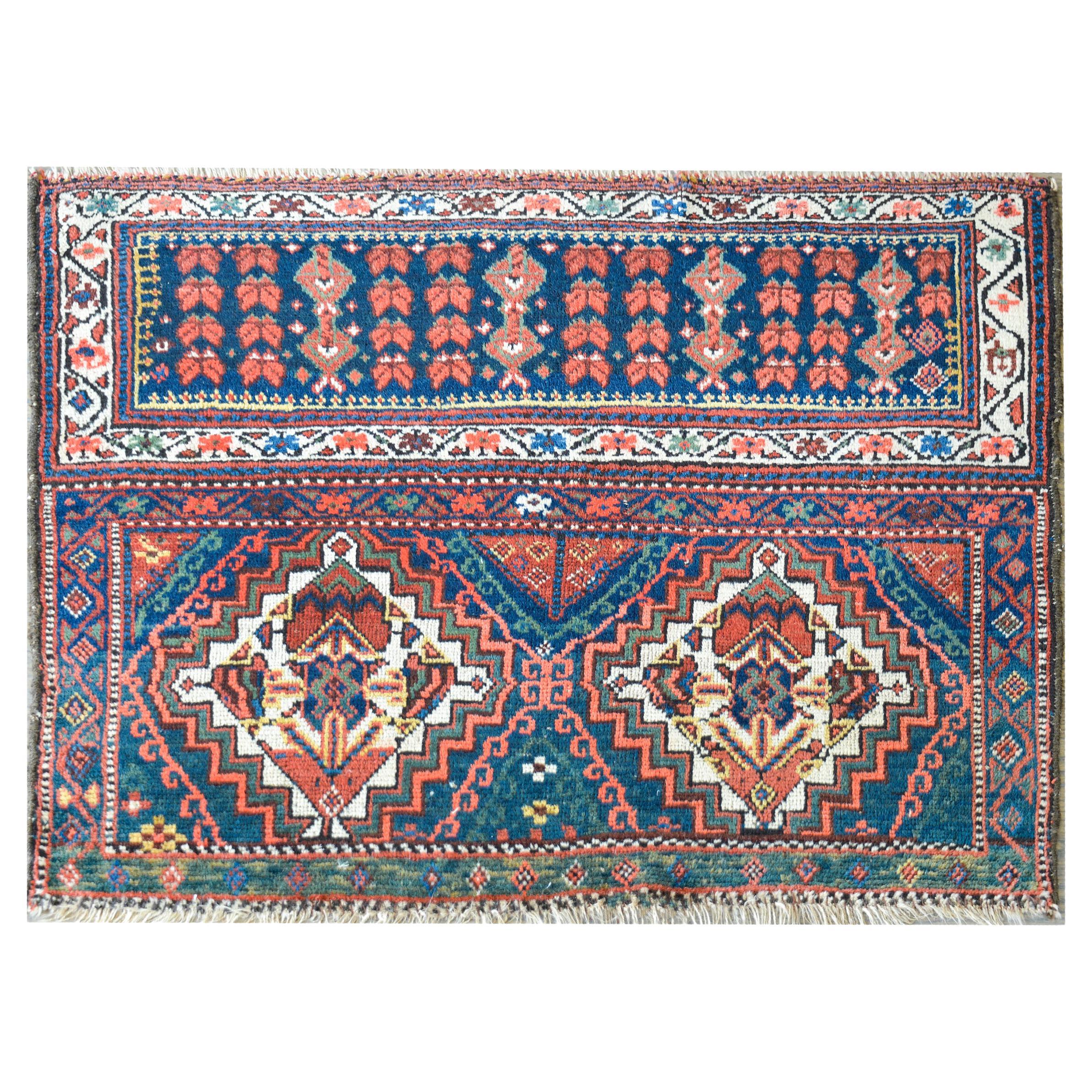Early 20th Century Malayer Bag Face Rug For Sale