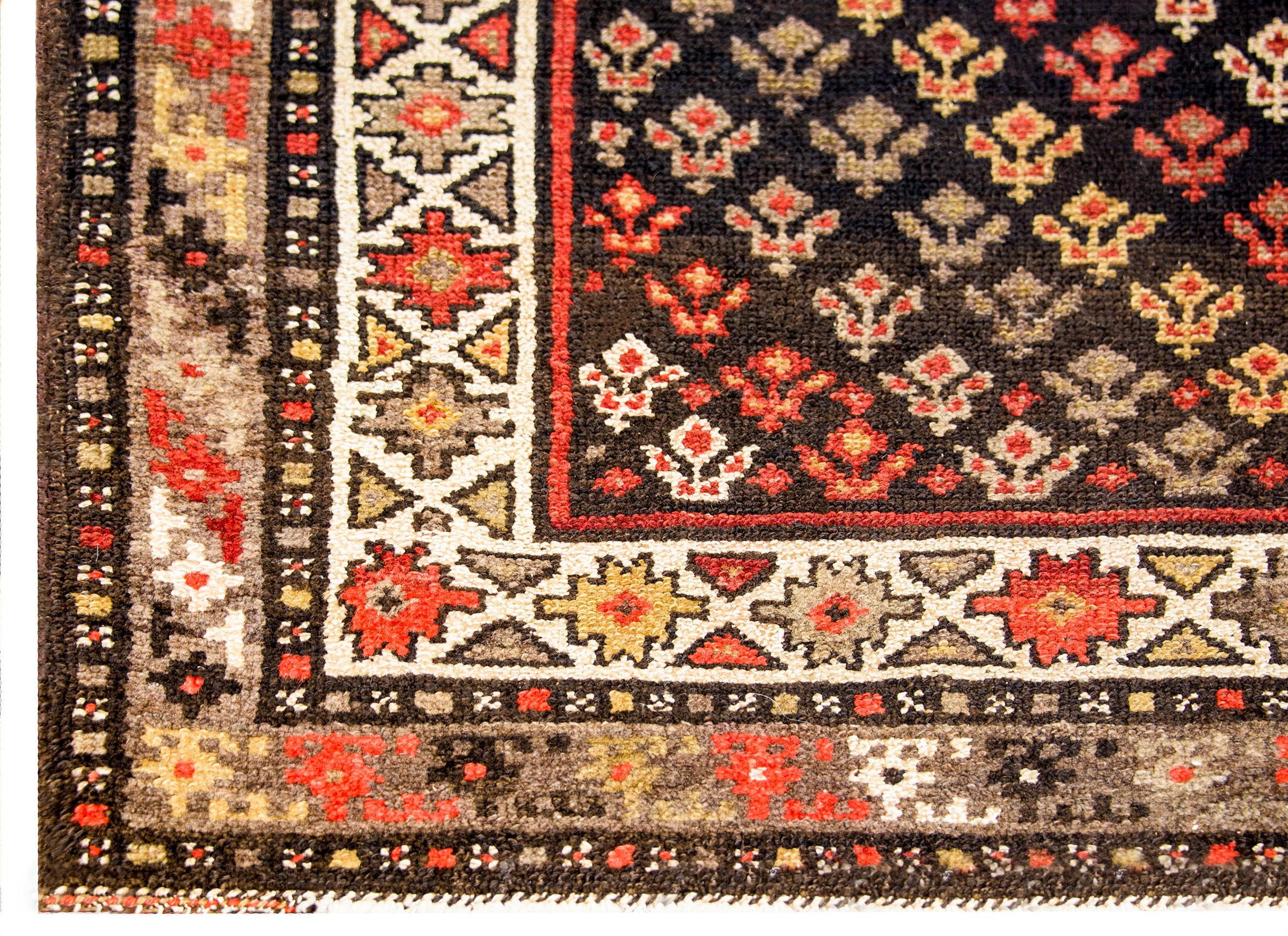 Vegetable Dyed Early 20th Century Malayer Runner For Sale