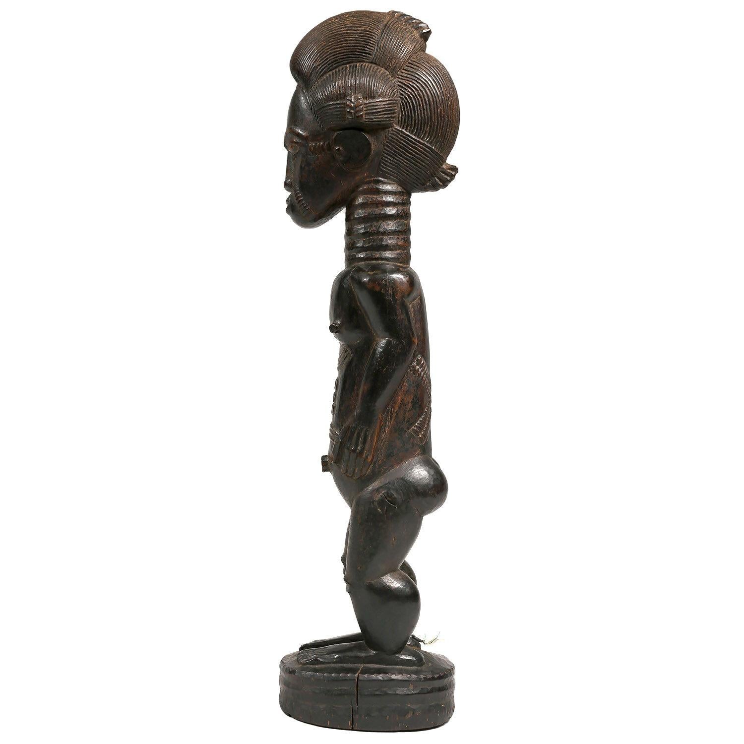 Ivorian Early 20th Century Male Baule Figure, Ivory Coast, Africa For Sale