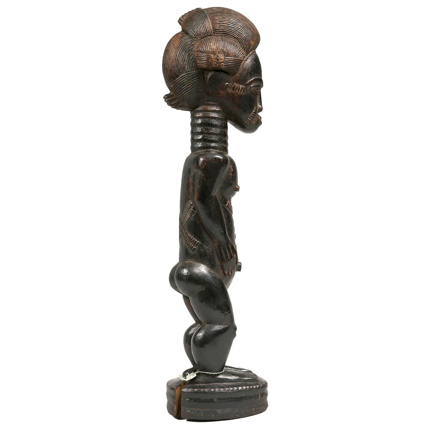 Early 20th Century Male Baule Figure, Ivory Coast, Africa In Good Condition For Sale In Point Richmond, CA