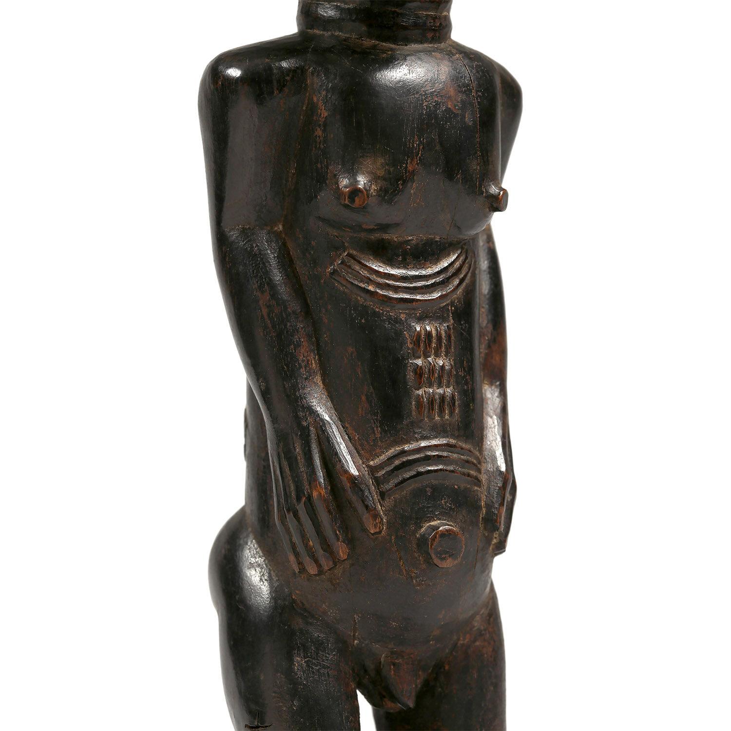 Wood Early 20th Century Male Baule Figure, Ivory Coast, Africa For Sale