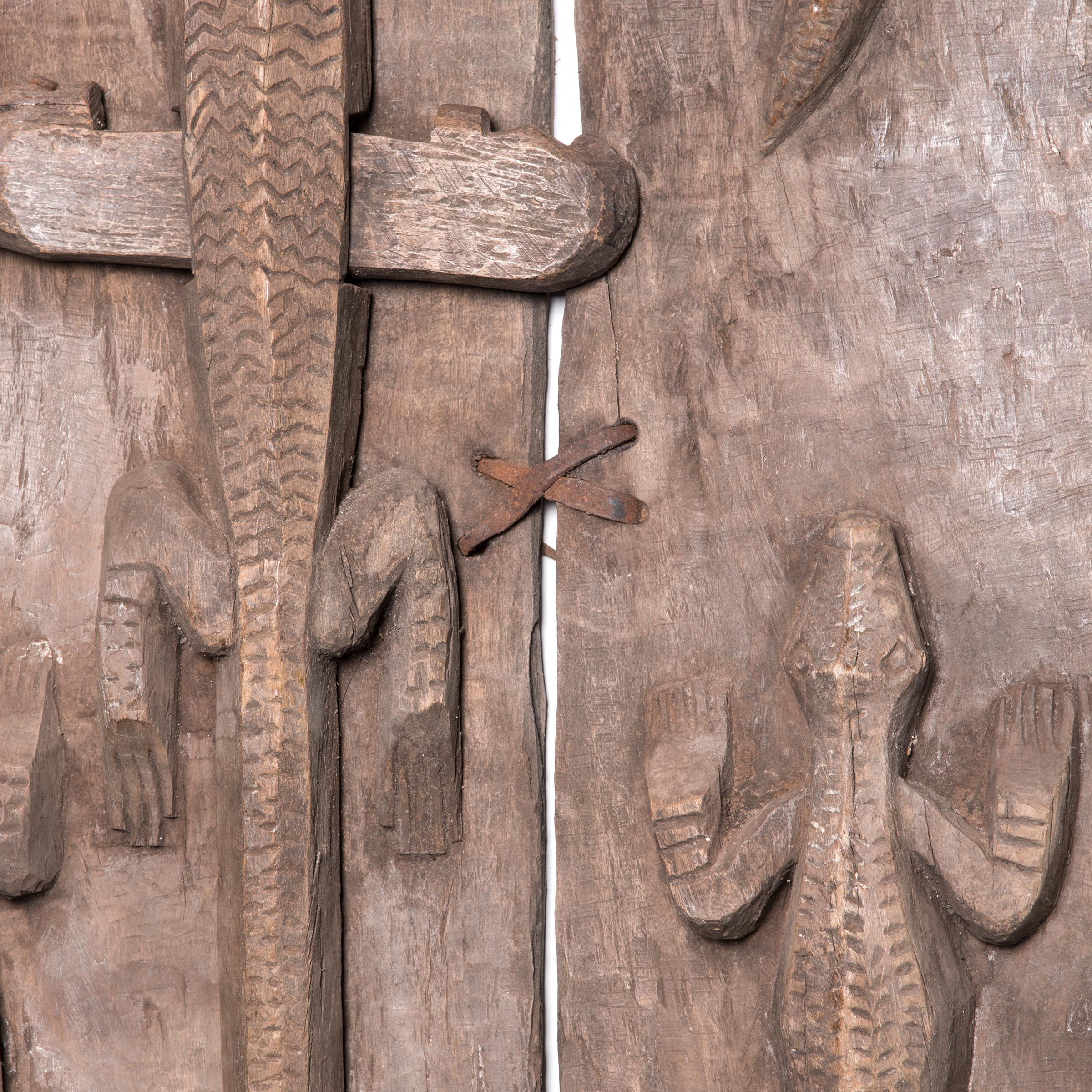 Wood Early 20th Century Malian Reptile Door