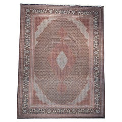 Early 20th Century Mansion Size Hand-Knotted Persian Tabriz Mahi with Silk