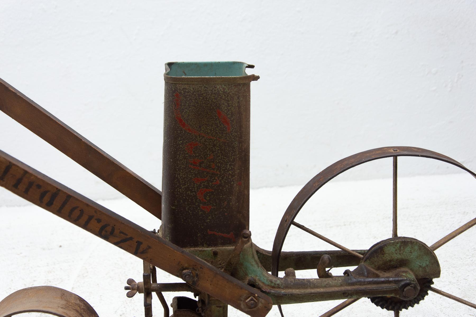 Iron Early 20th Century Manual Single, Row Sowing Machine, Austria Hungary For Sale
