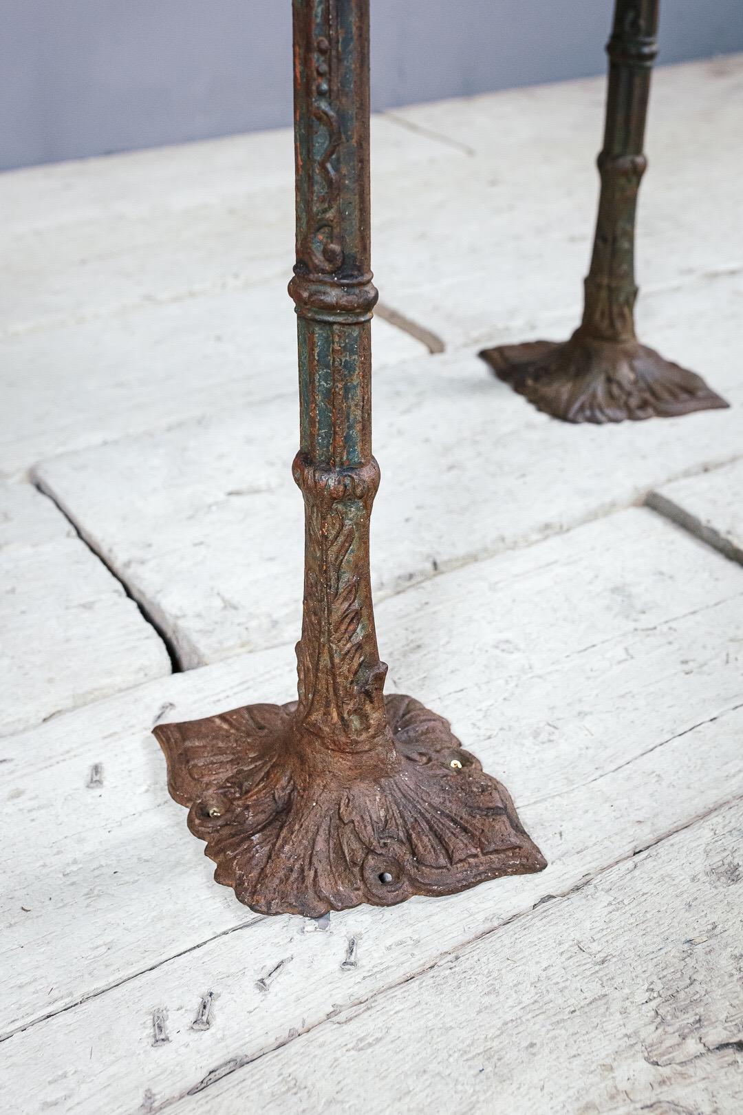 Early 20th Century Marble and Cast Iron Bistro Table 2