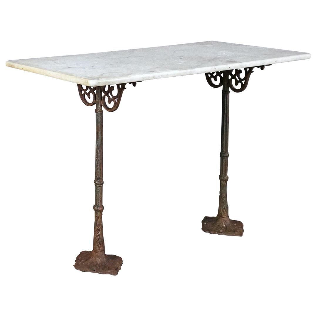 Early 20th Century Marble and Cast Iron Bistro Table