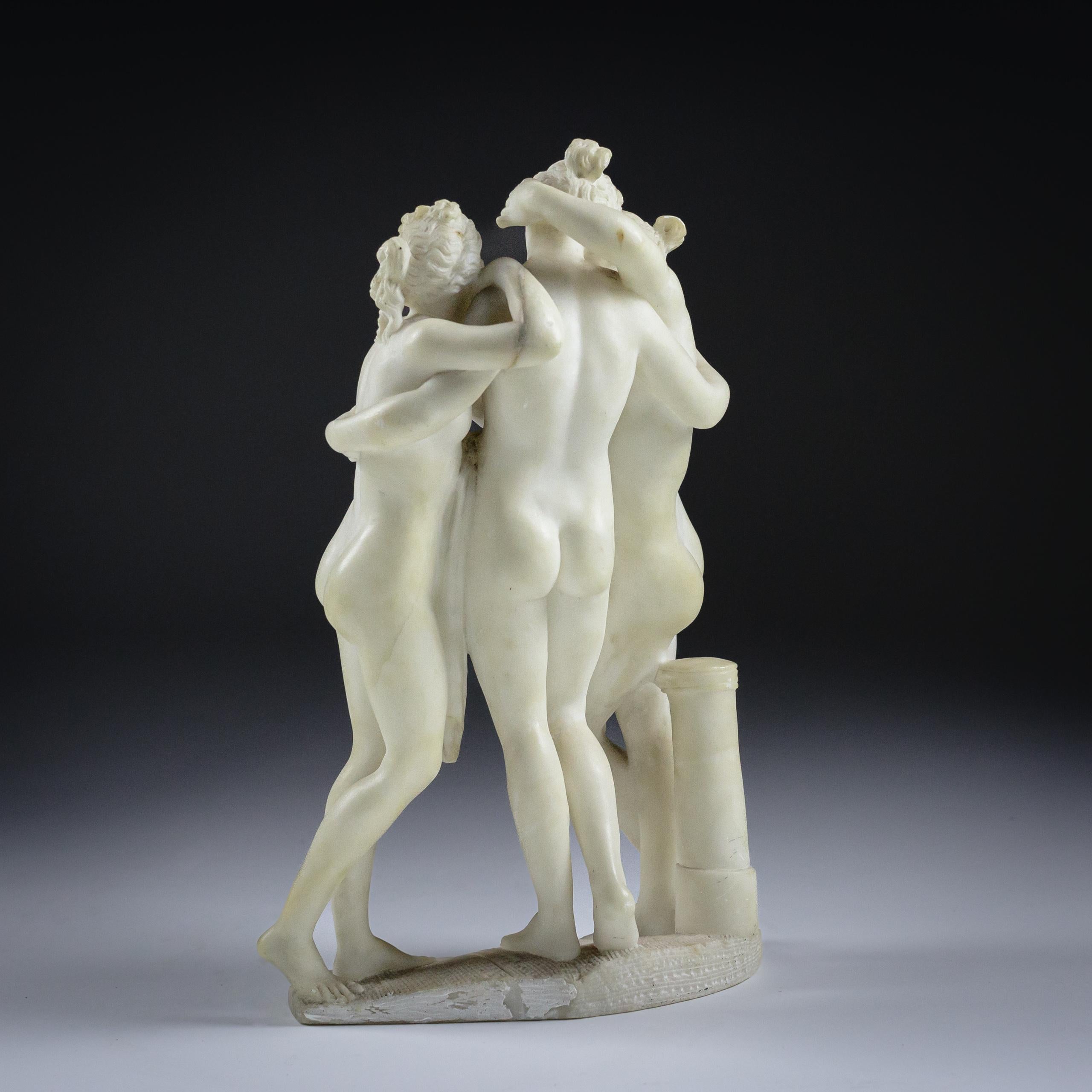 Marbre Sculpture en marbre du début du 20e siècle représentant les Trois Grâces en vente