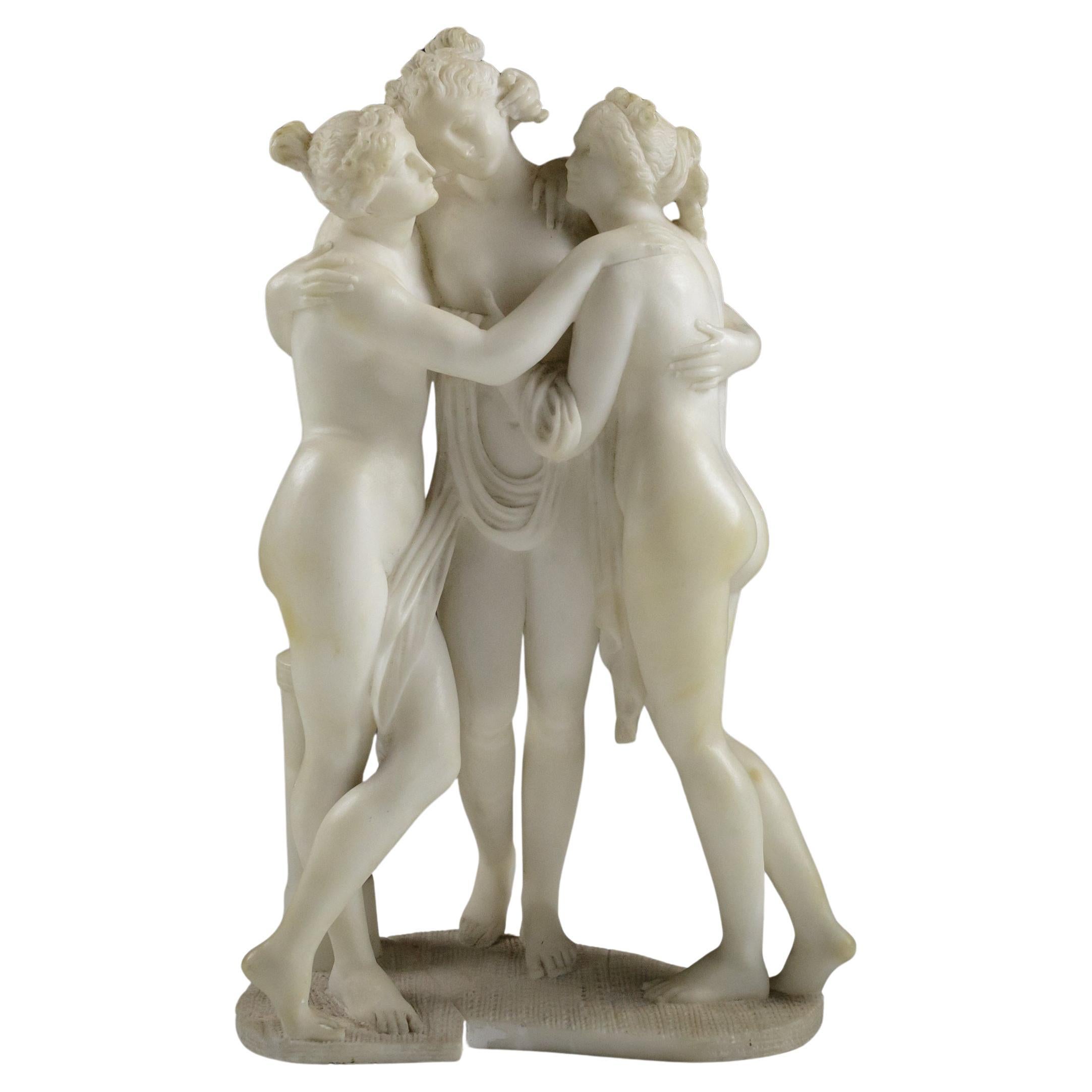 Escultura de mármol de Las Tres Gracias de principios del siglo XX