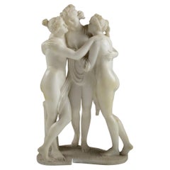 Escultura de mármol de Las Tres Gracias de principios del siglo XX